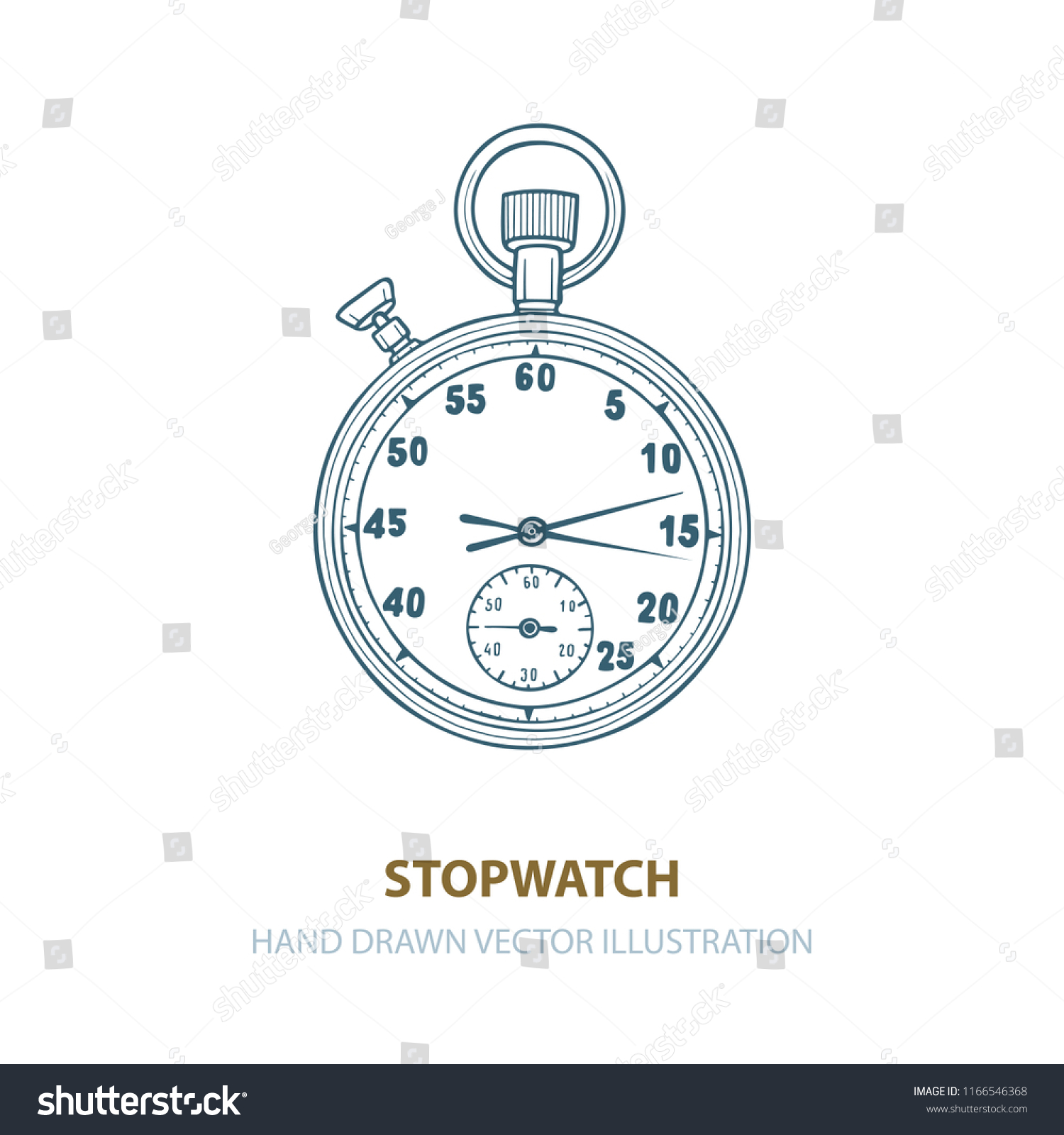 Stopwatch Stopwatch Hand Drawn Vector Illustration Stock Vector