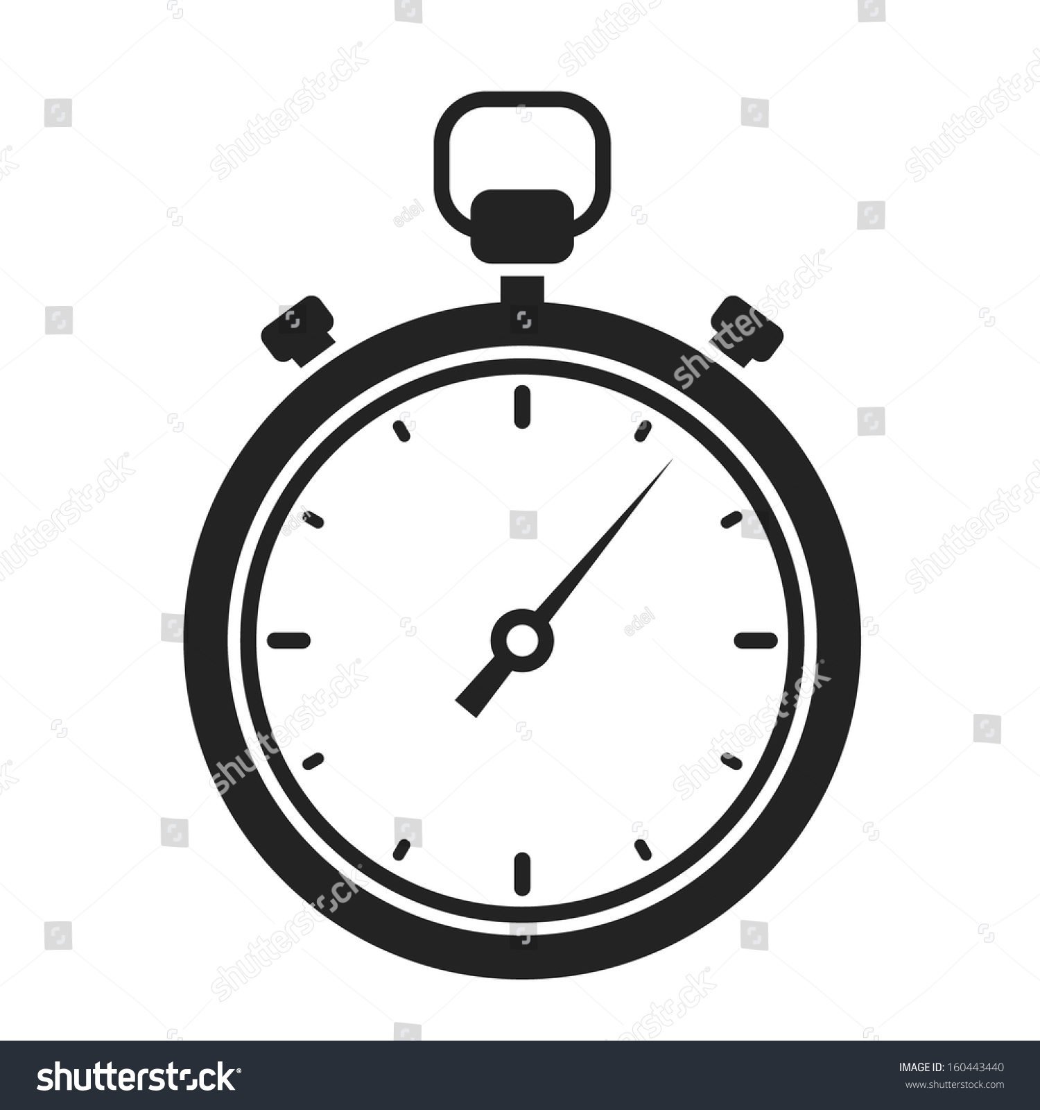 Stopwatch Web Black Icon Isolated On Stock Vector Shutterstock