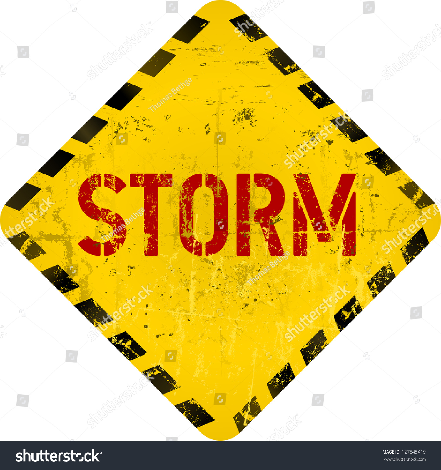 Storm Warning Sign Vector Illustration 127545419 Shutterstock 4496