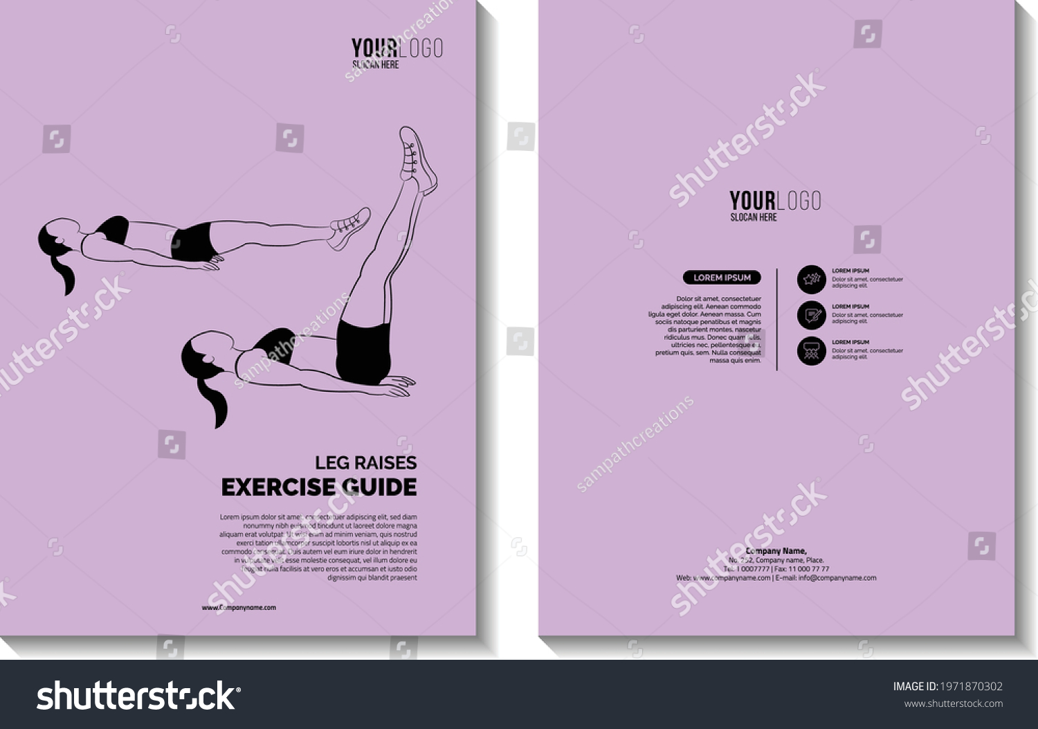 Straight Leg Raise Illustrated Exercise Guide Stock Vector Royalty