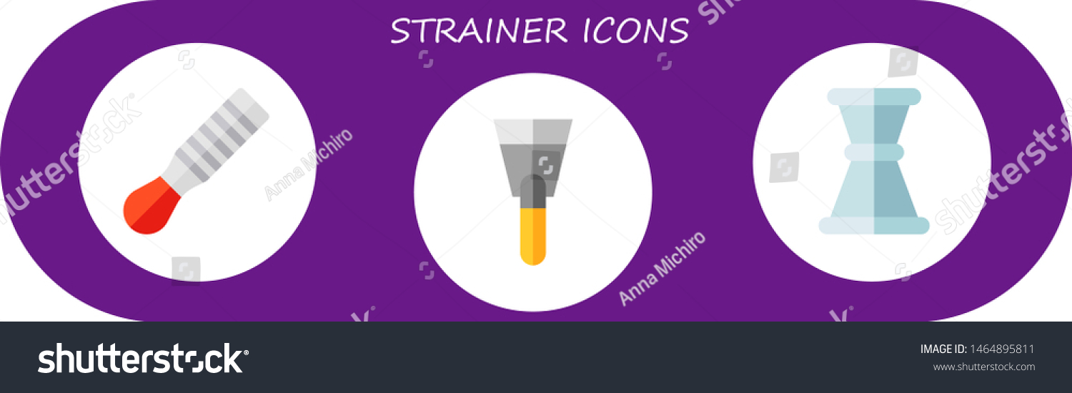 Strainer Icon Set Flat Strainer Stock Vector Royalty Free