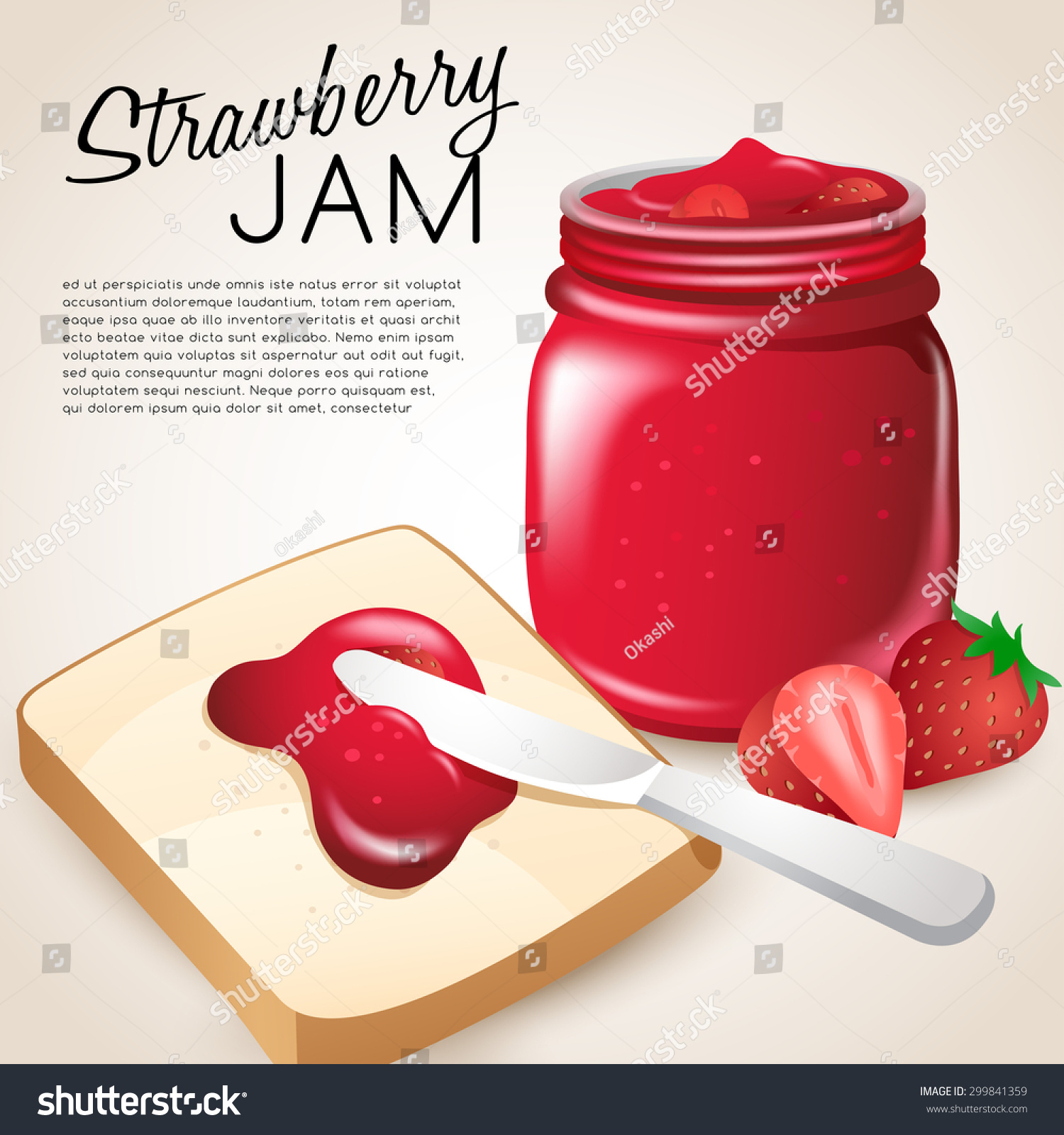 Strawberry Jam : Vector Illustration - 299841359 : Shutterstock