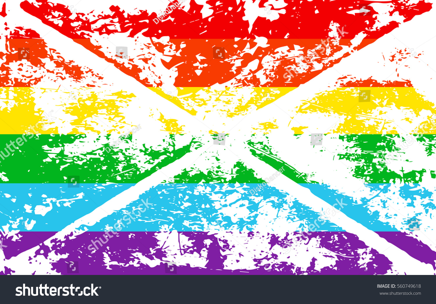 Striped Rainbow Texture Gay Pride Flag Stock Vector Royalty Free