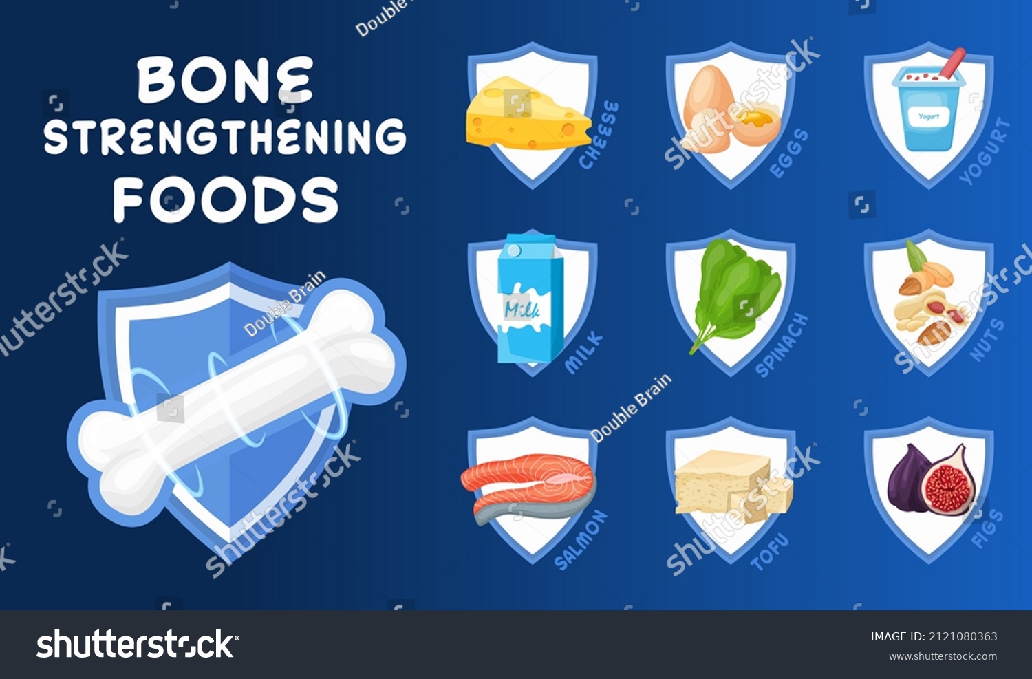 Strong Healthy Bones Foods Human Health Stock Vector Royalty Free