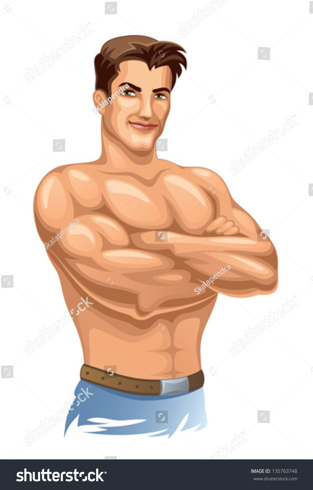 Strong Man Stock Vector Illustration 135763748 : Shutterstock