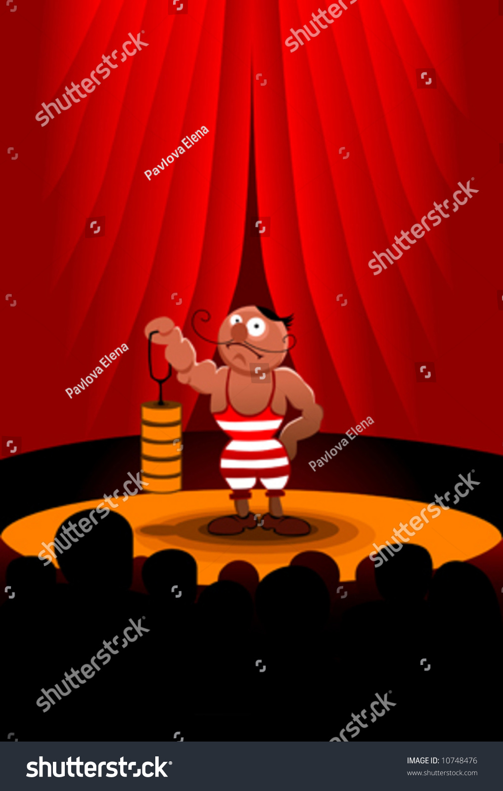 Strongman On A Circus Stage Stock Vector Illustration 10748476 ...