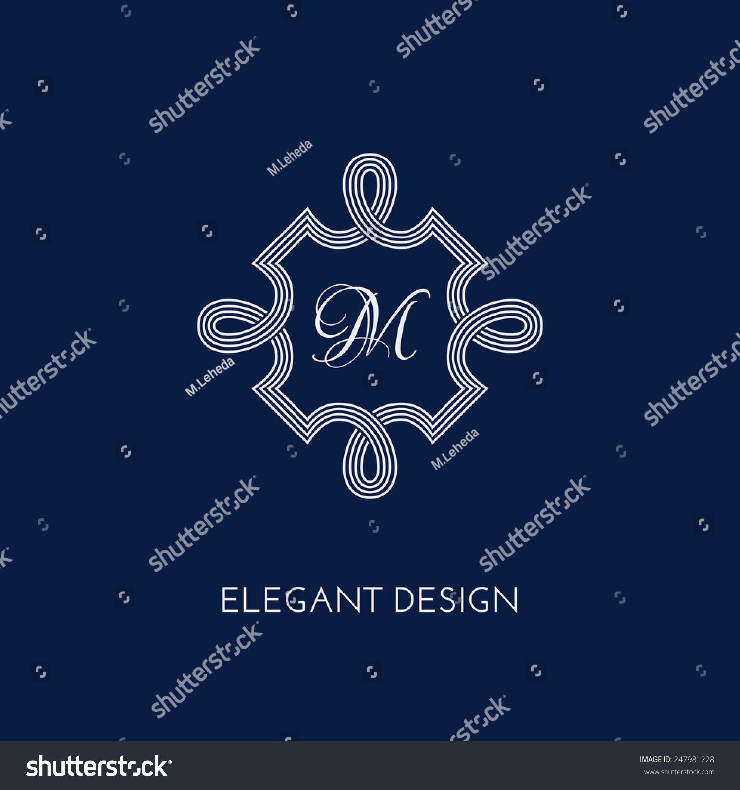 Stylish Elegant Monogram Design Template Vector Vector De Stock Libre