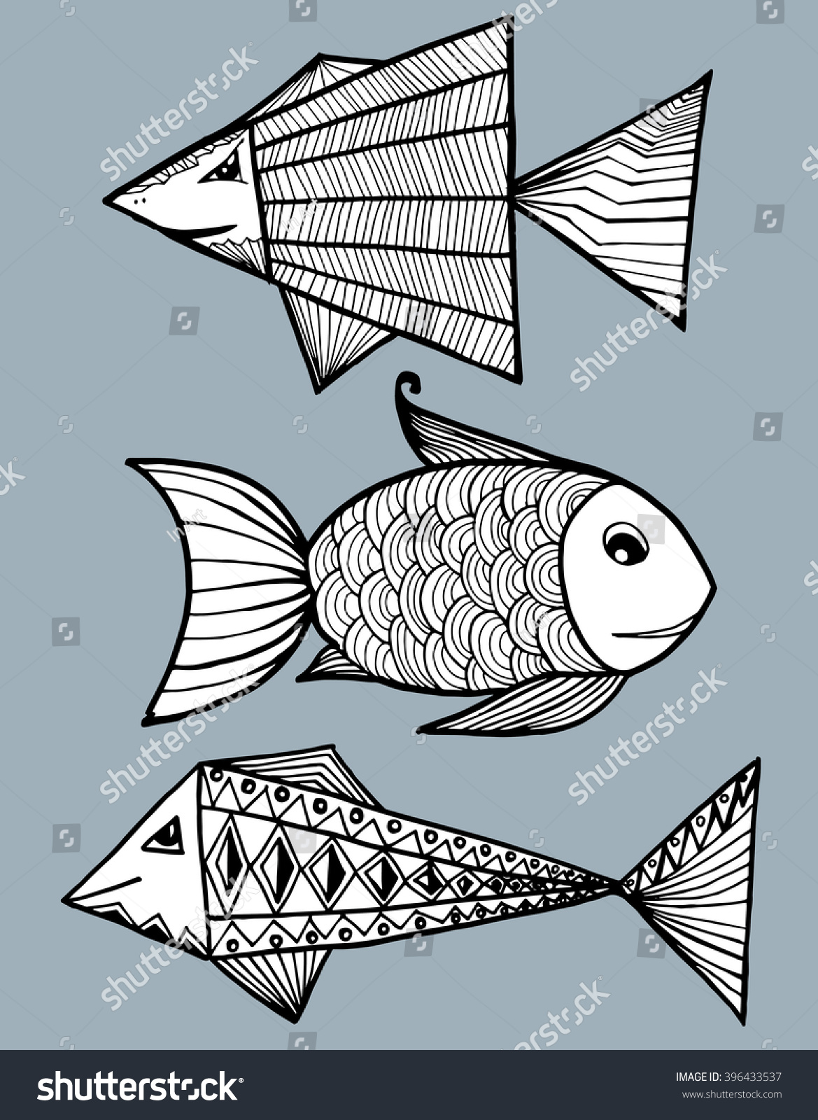 geometric fish drawing