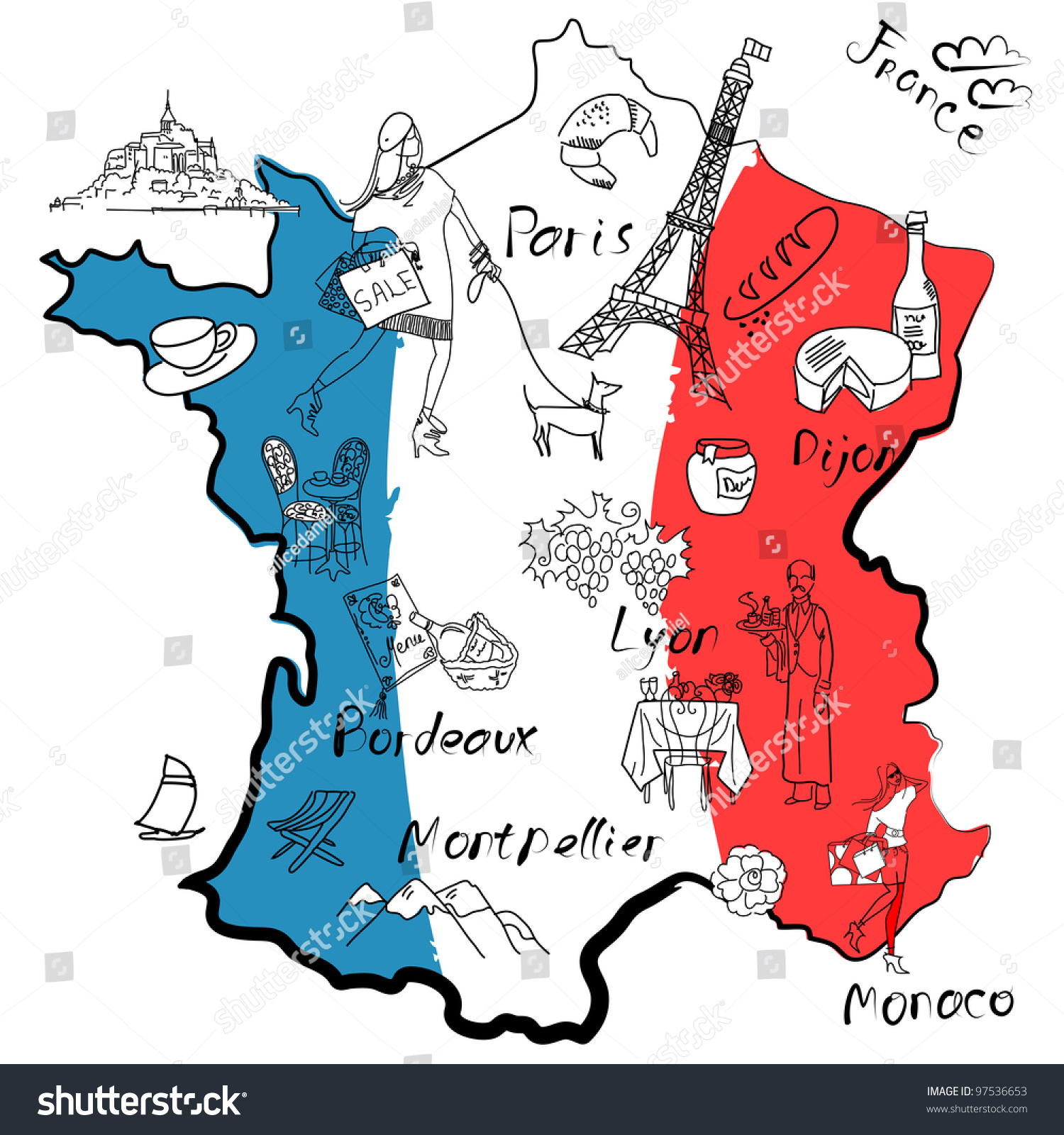 stock-vector-stylized-map-of-france-things-that-different-regions-in-france-are-famous-for-97536653.jpg
