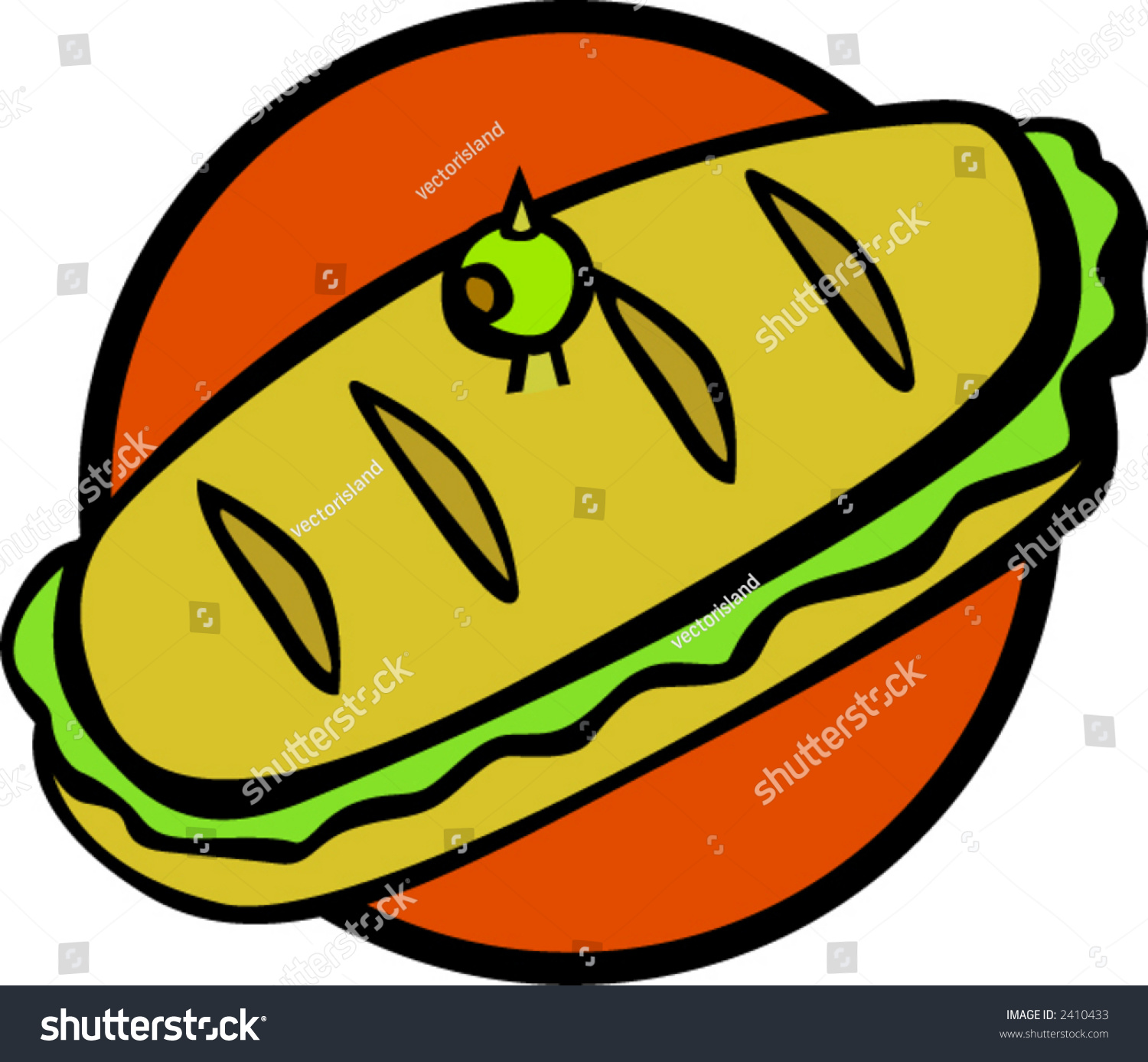 Sub Sandwich Stock Vector 2410433 - Shutterstock