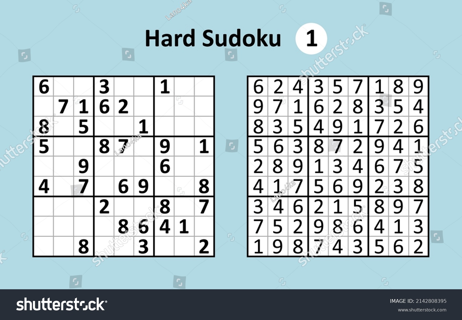 Sudoku Game Answers Hard Complexity Simple Stock Vector Royalty Free