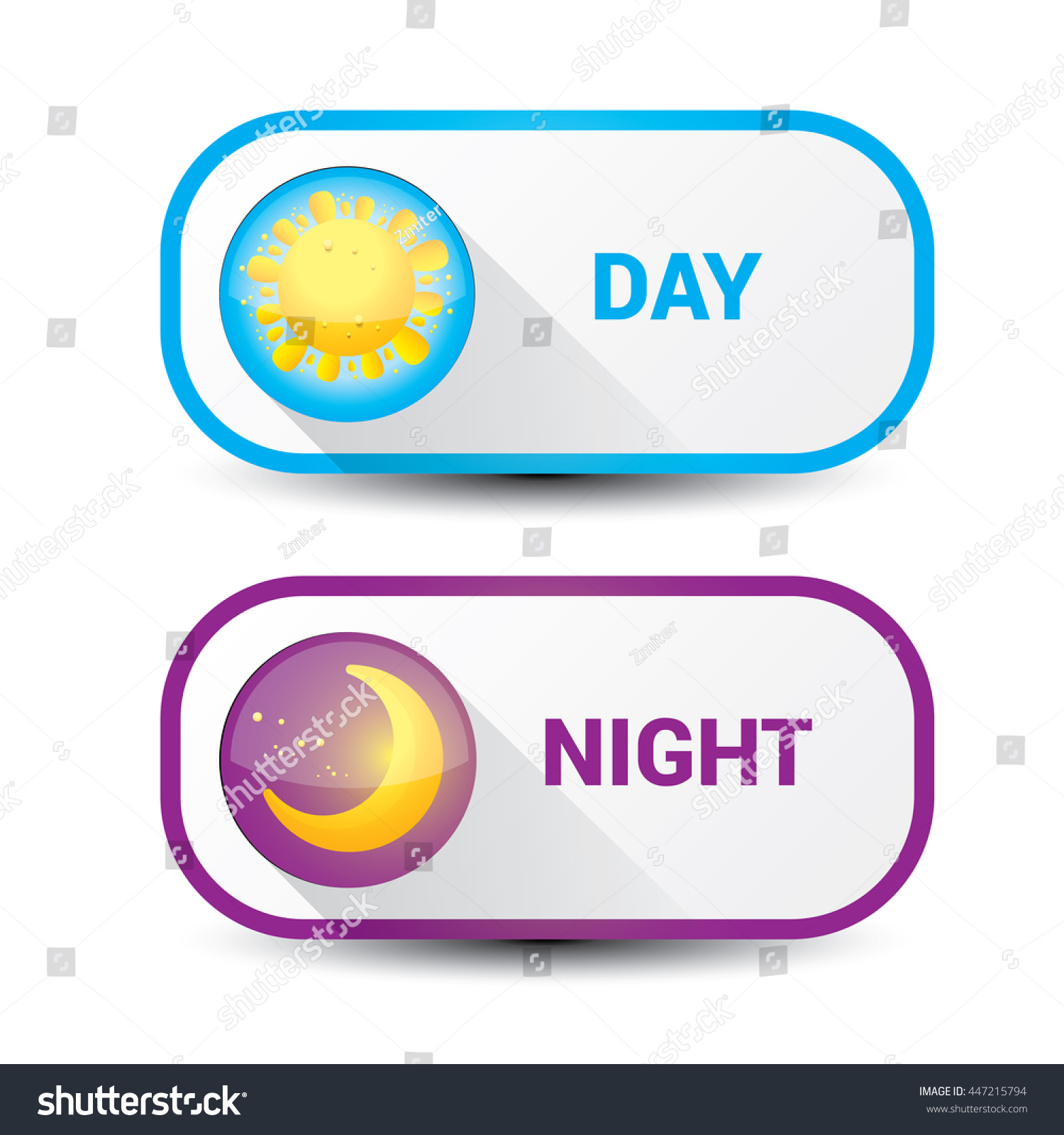 Sun Moon Sky Day Night Vector Stock Vector Royalty Free