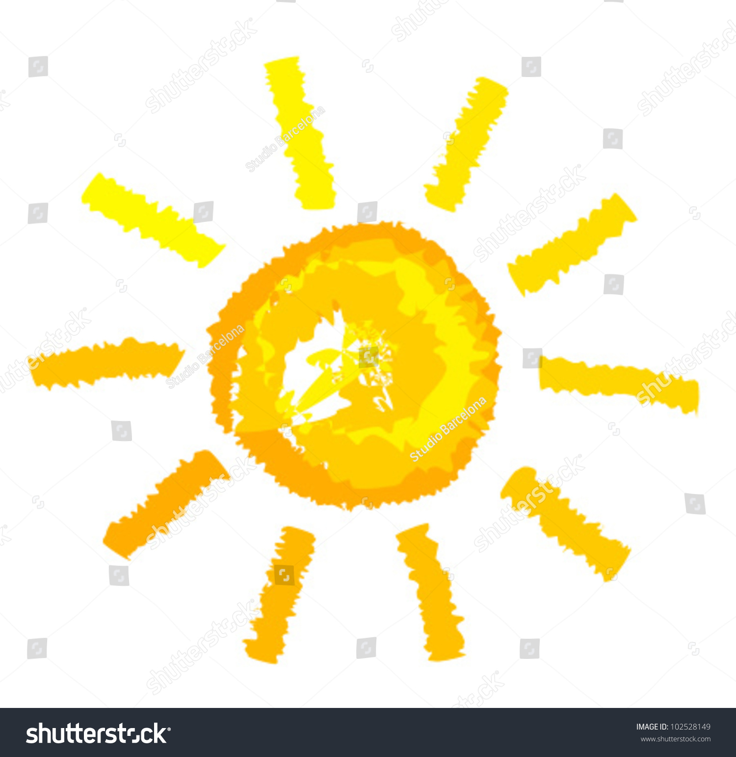 Sun Drawing Vector Illustration Stock Vector 102528149 - Shutterstock