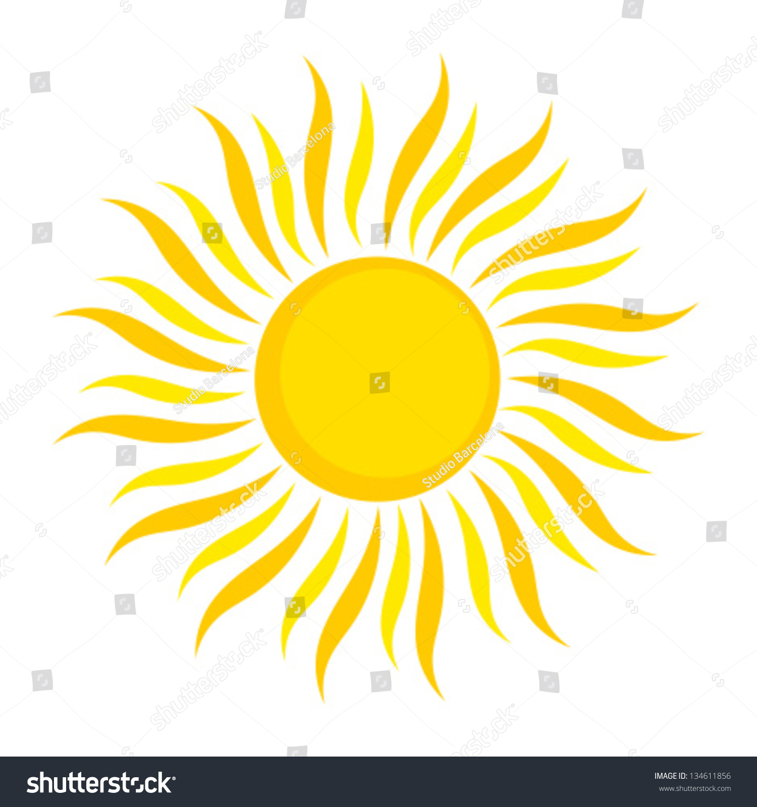 Sun Icon Vector Illustration On White Stock Vector 134611856 - Shutterstock