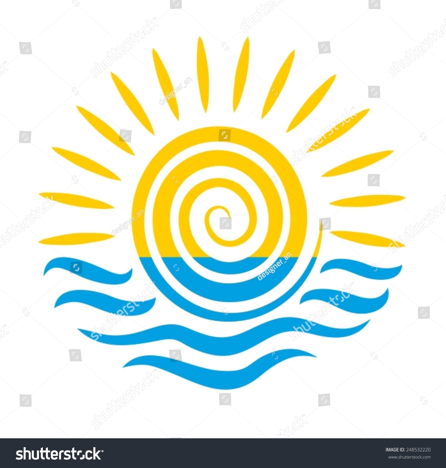 Sun Logo Stock Vector Illustration 248532220 : Shutterstock