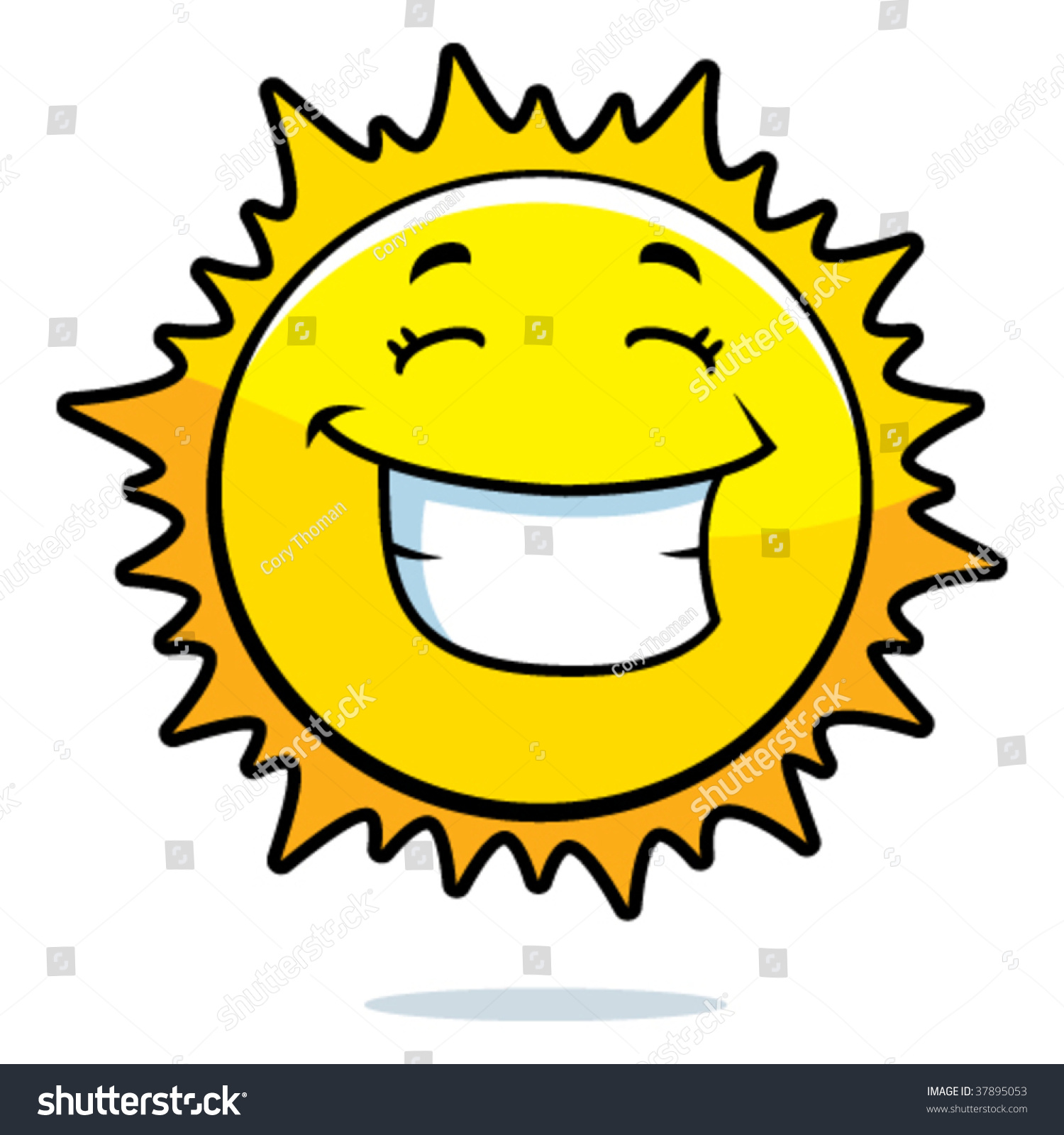 Sun Smiling Stock Vector 37895053 - Shutterstock