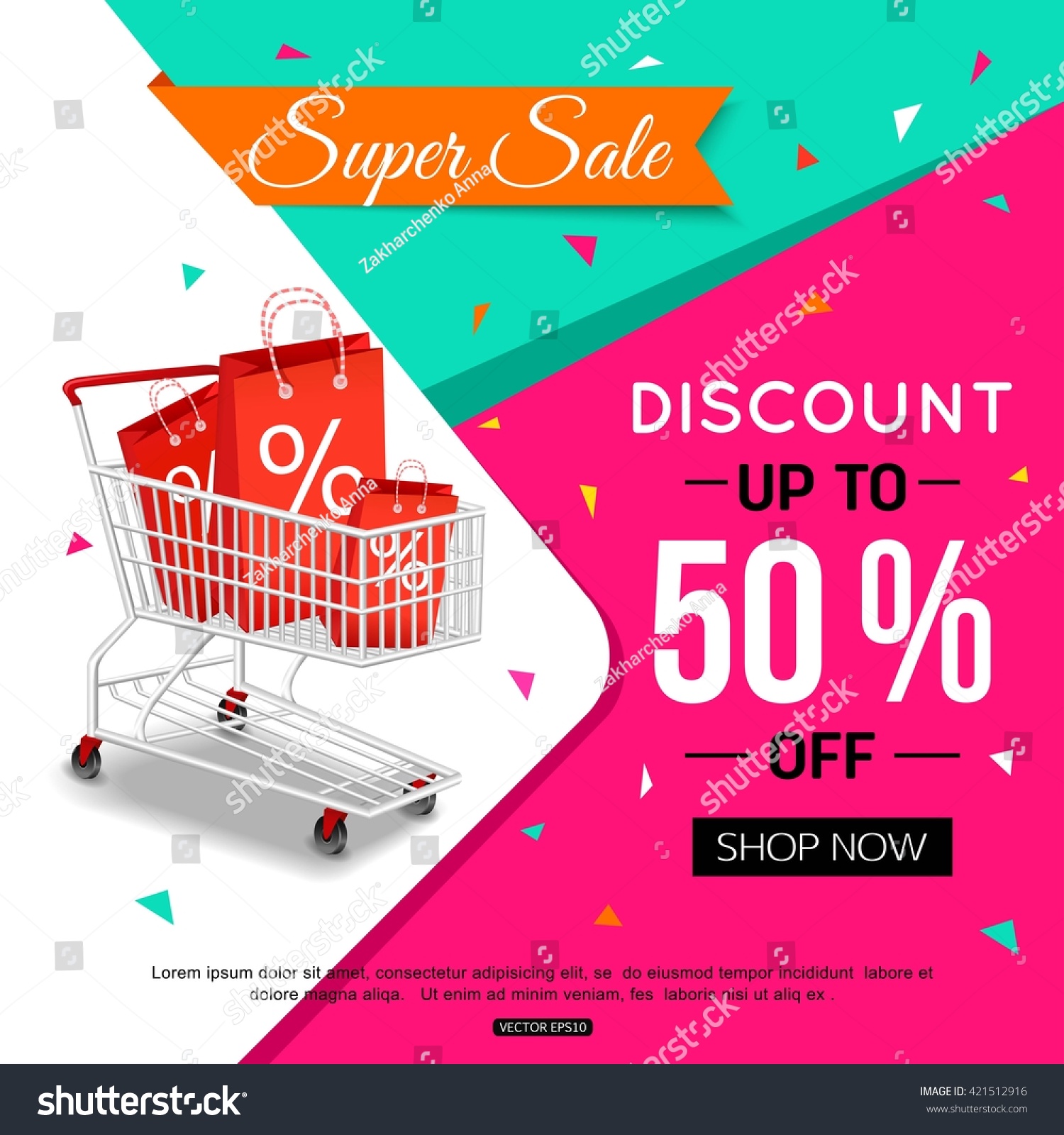 super sale banner design shop online stock vector