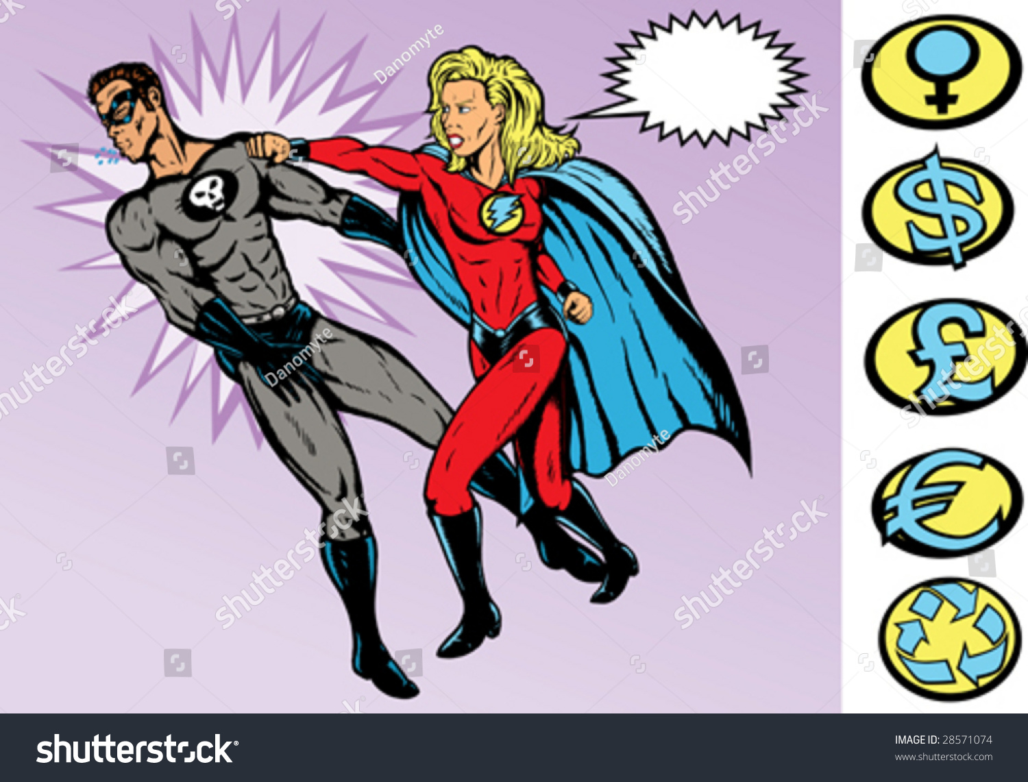 Superhero Battle. Both Are Fully Drawn On Separate Layers, And Can Be ...