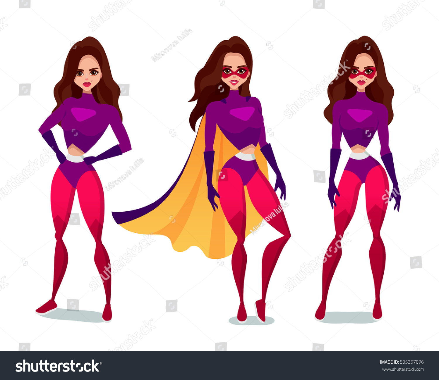 Superhero Womanfemale Cartoon Character Stock Vector 505357096 Shutterstock