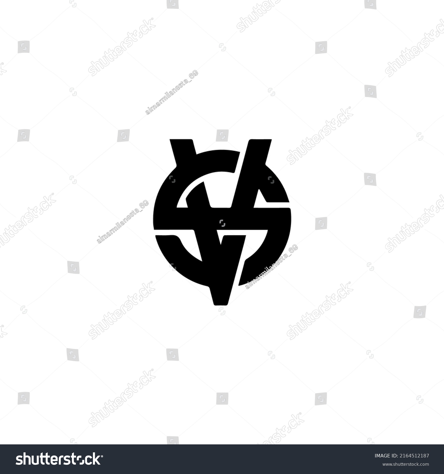 Sv Letter Logo Vector Illustration Stock Vector Royalty Free