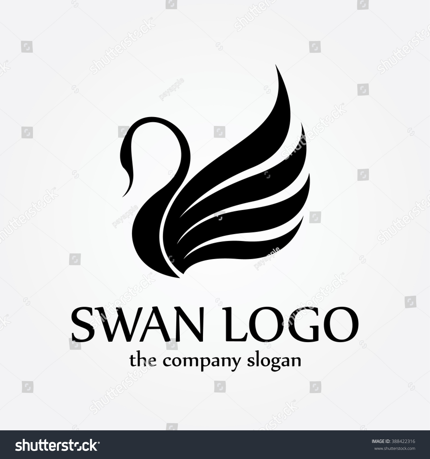 Swan Logo Stock Vector Illustration 388422316 : Shutterstock