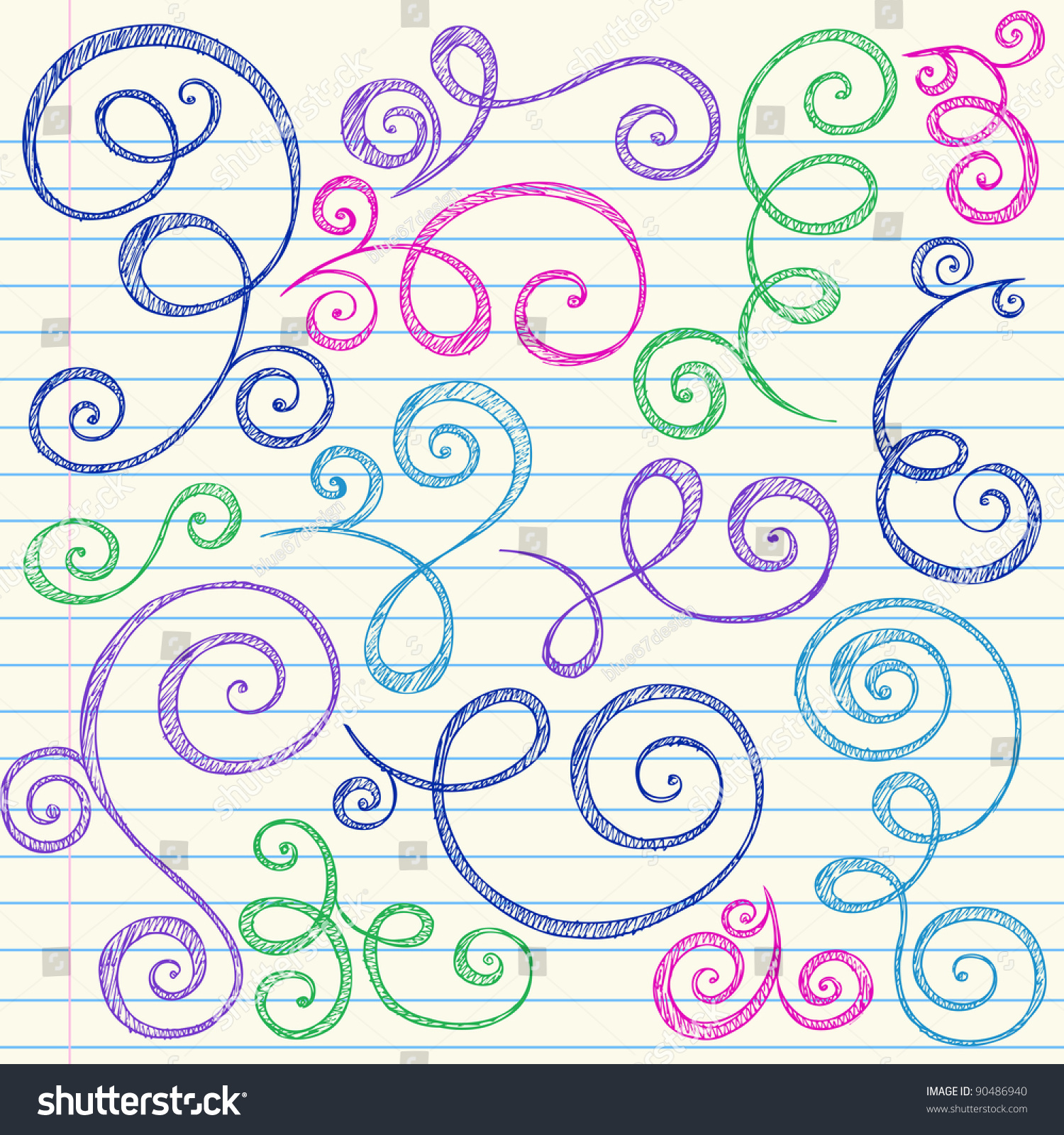 Swirls And Curls Hand Drawn Sketchy Notebook Doodles Ornamental