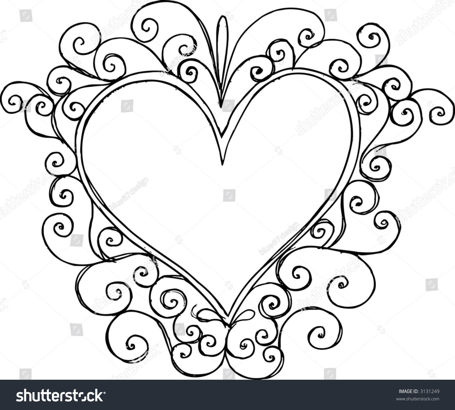 Swirly Heart Vector Illustration Stock Vector 3131249 - Shutterstock