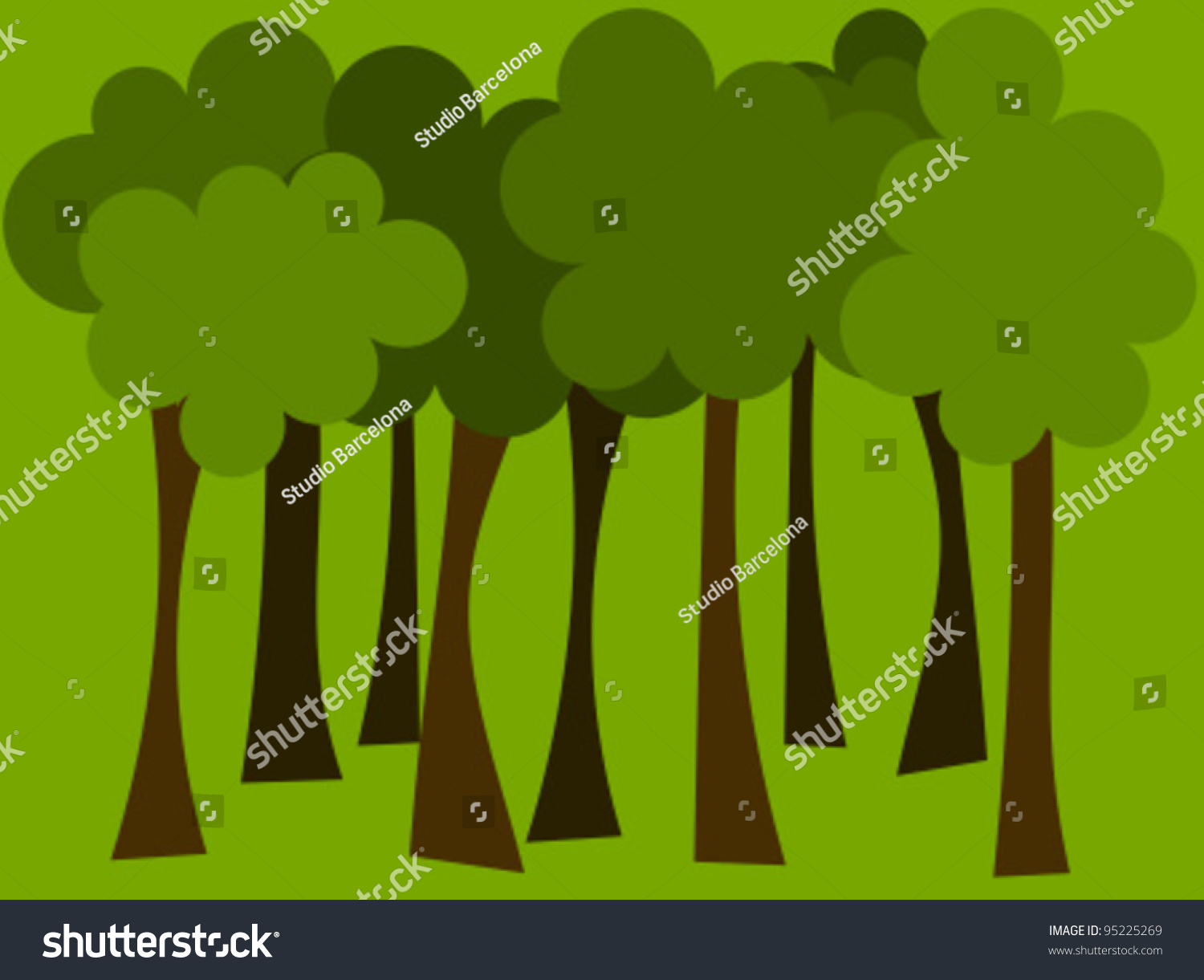 Symbolic Forest - Vector Background - 95225269 : Shutterstock