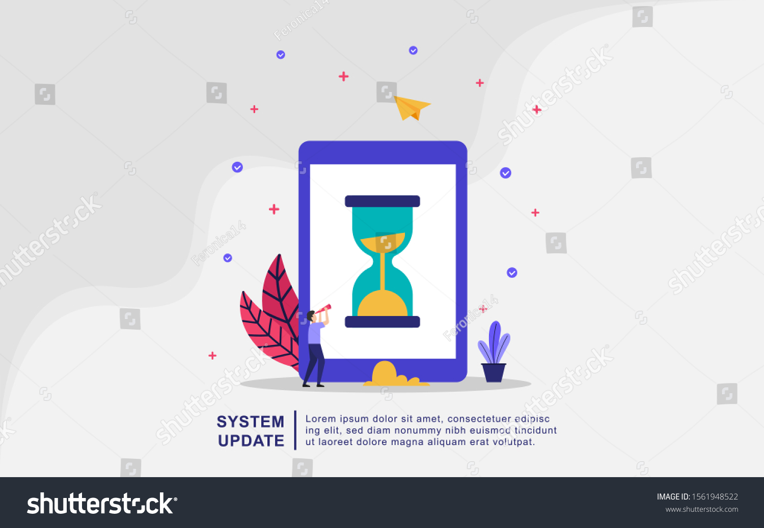 System Update Vector Illustration Concept People Stock Vector Royalty