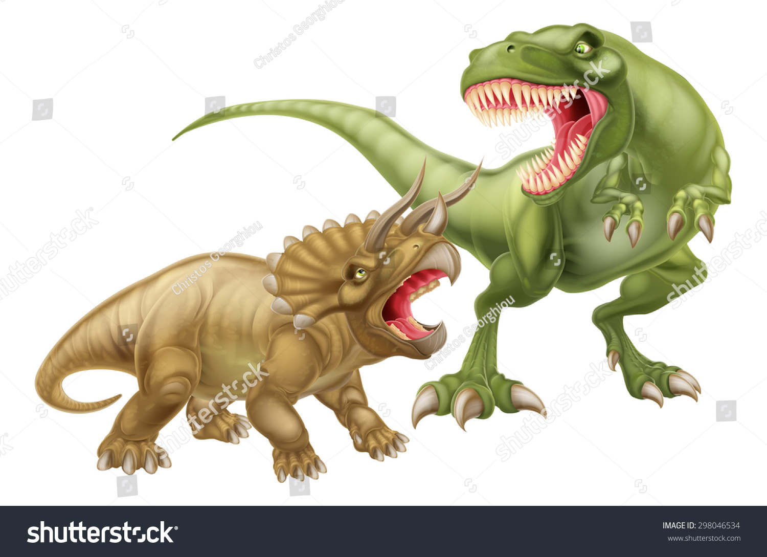 t rex fighting triceratops