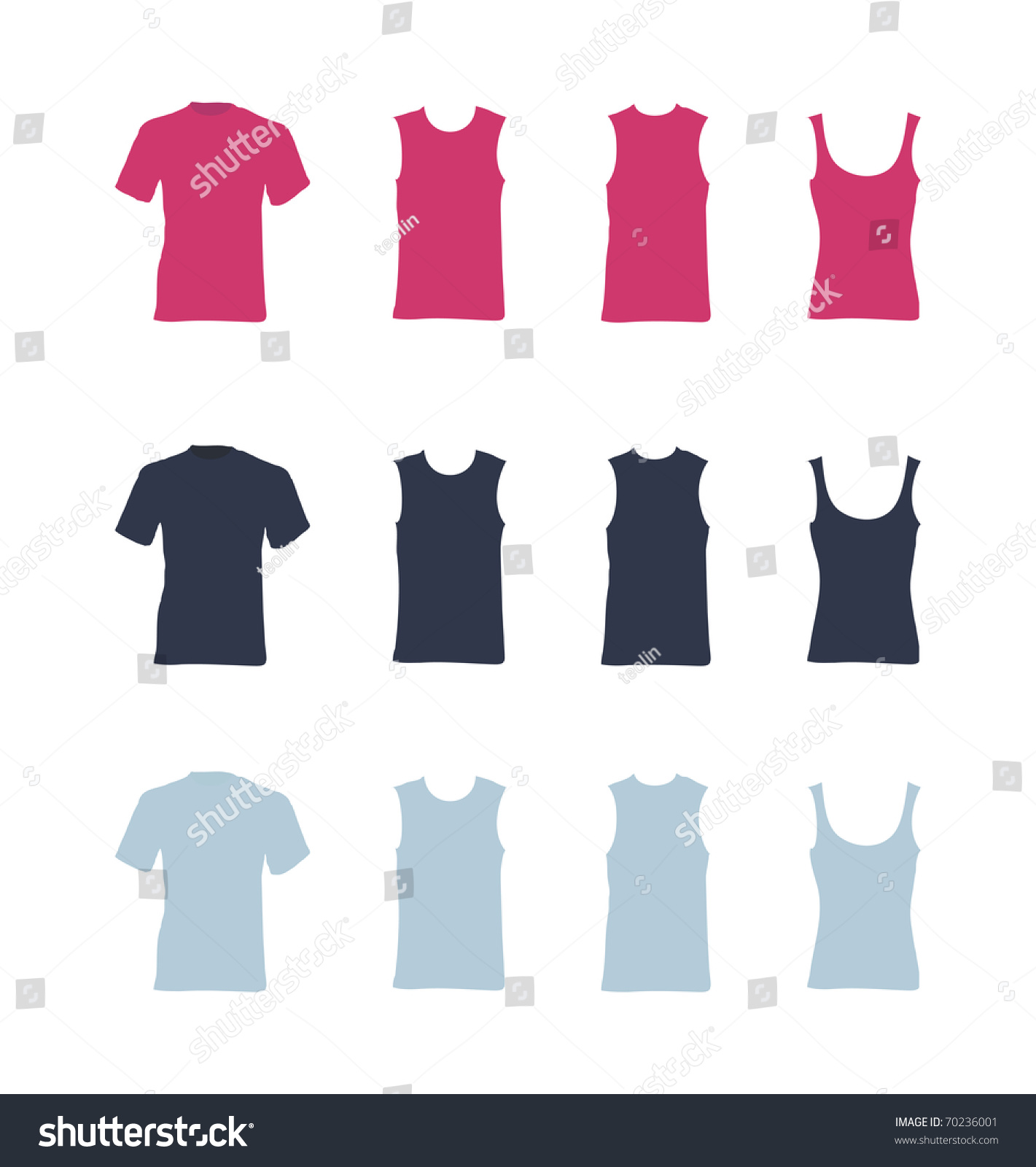 Tshirt Vector Templates Stock Vector 70236001 - Shutterstock