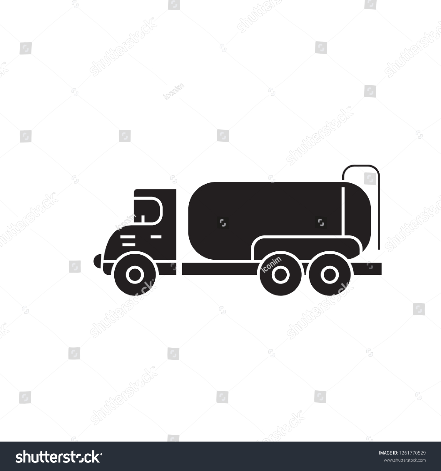 Tank Truck Black Vector Concept Icon Vetor Stock Livre De Direitos