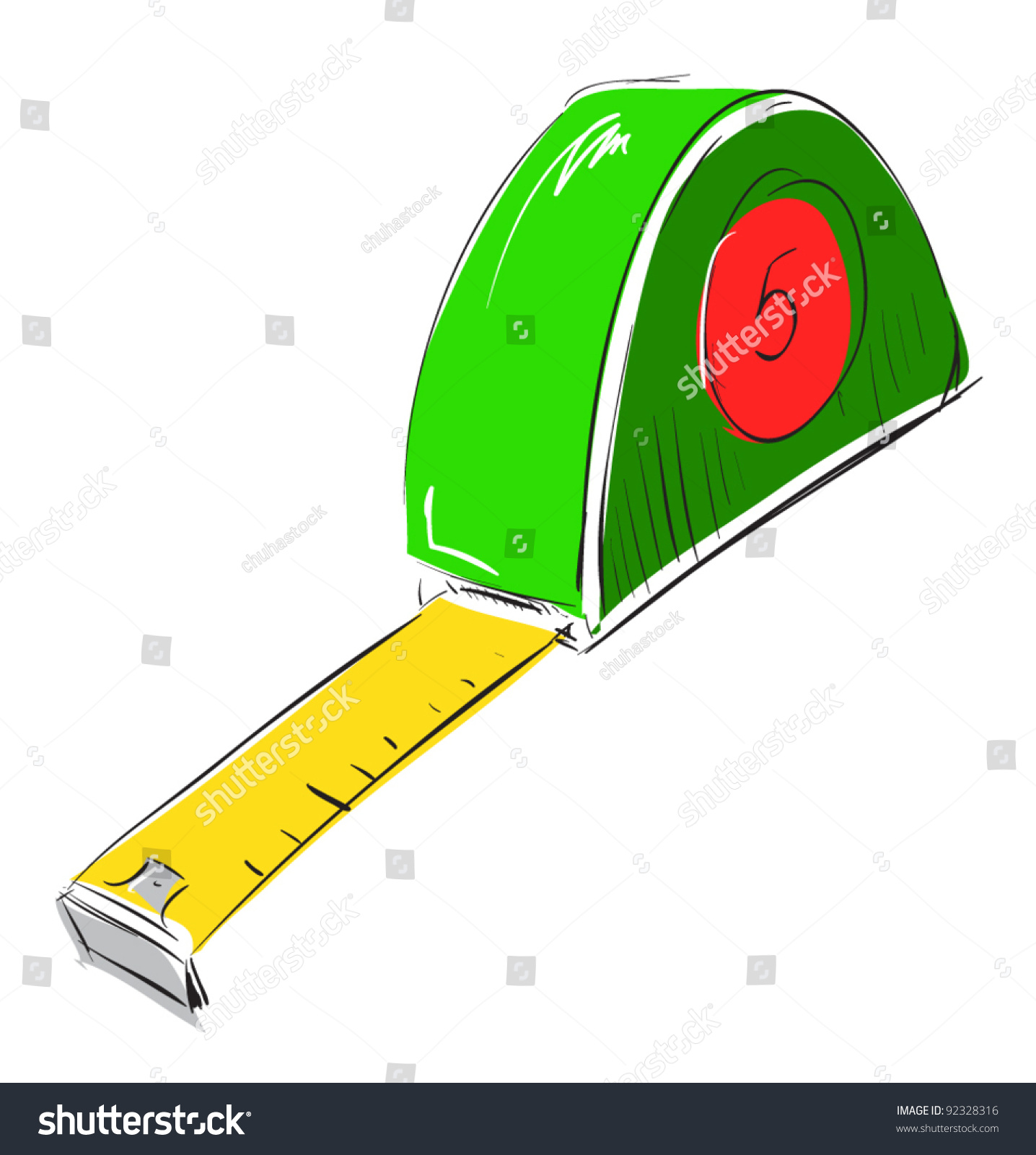 Tape Measure Meter Icon Sketch Style Stock Vector Illustration 92328316