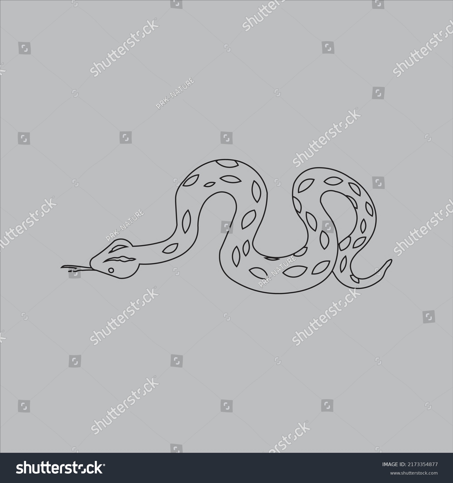 Tattoo Snake Traditional Black Dot Style Stock Vector Royalty Free