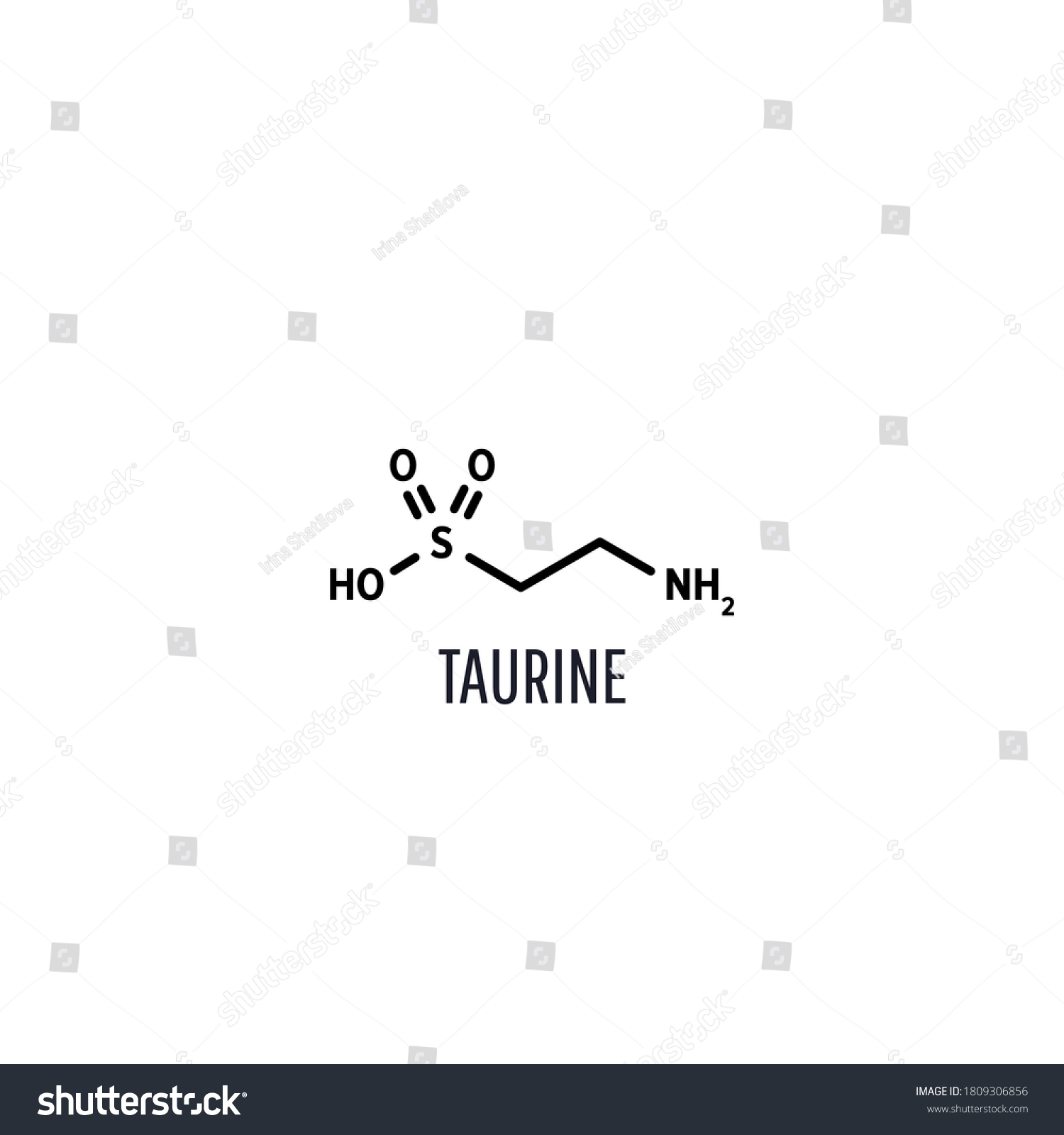 Taurine Structural Chemical Formula On White Stock Vector Royalty Free