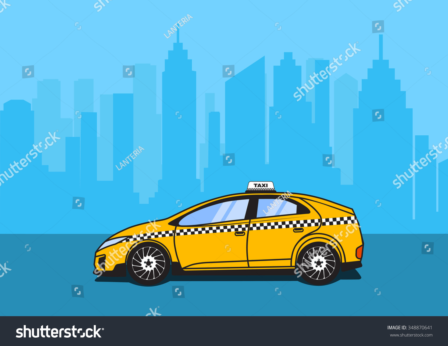 taxi car on city background taxi car on city background