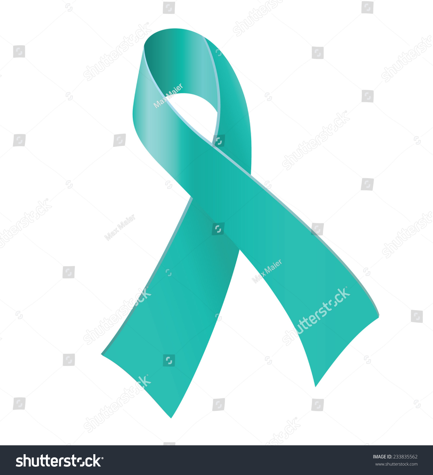 Teal Ribbon Symbol Of Scleroderma Ovarian Cancer Food Allergy