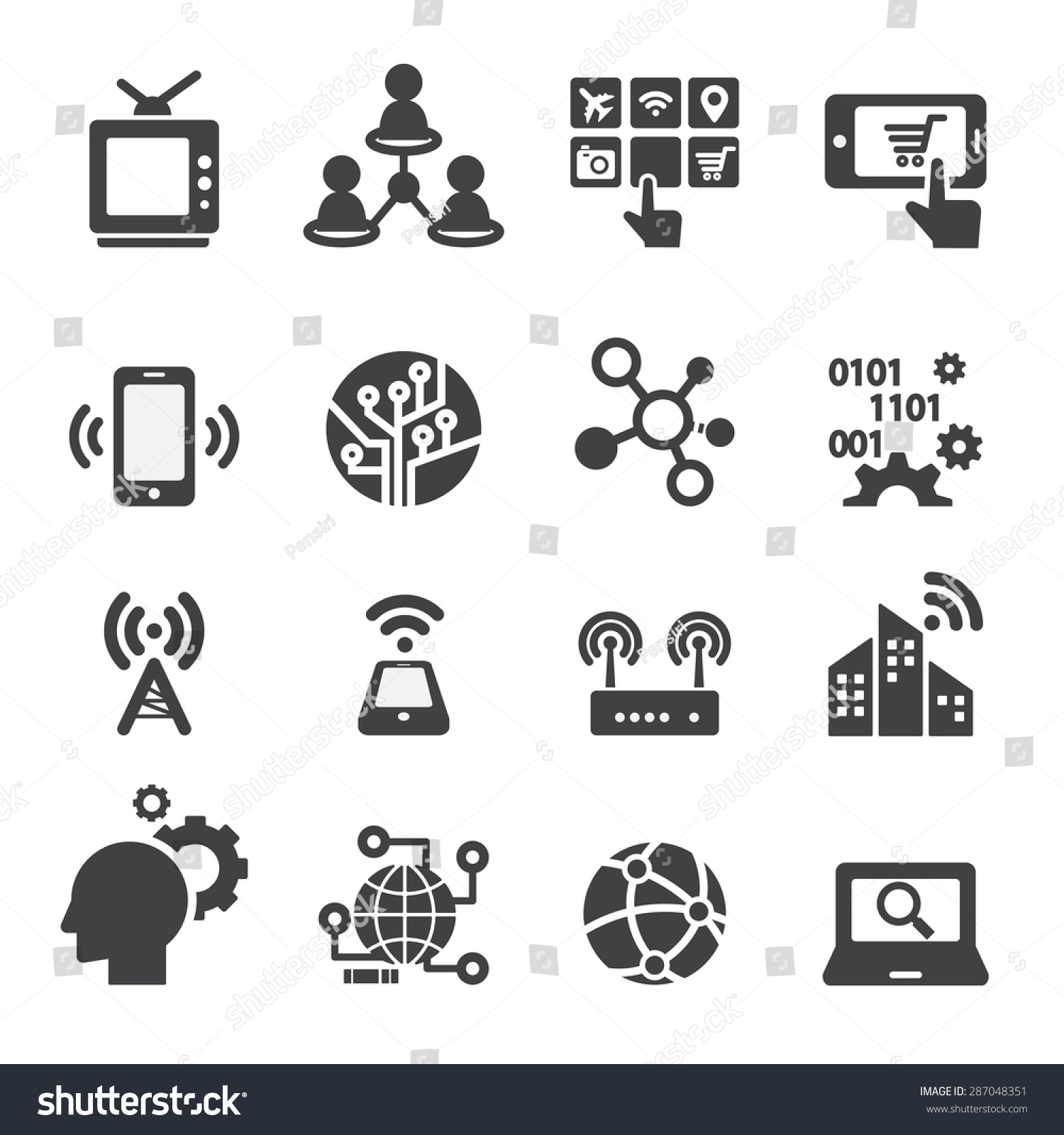 Technology Icon Set Stock Vector Illustration 287048351 : Shutterstock