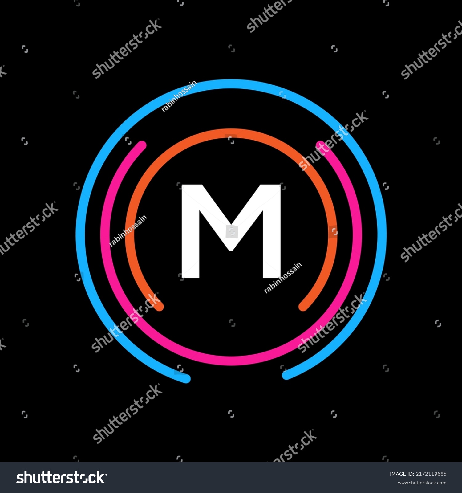 Technology Logo Design M Letter Concept Stock Vector Royalty Free