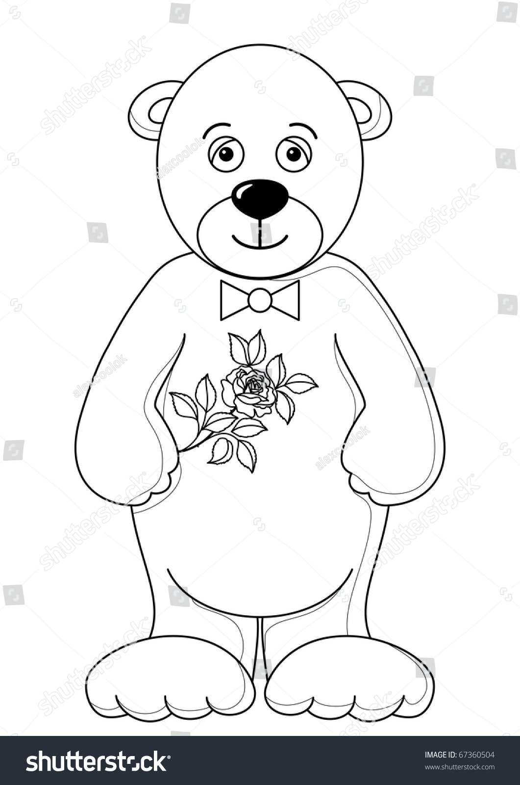 bear holding a flower