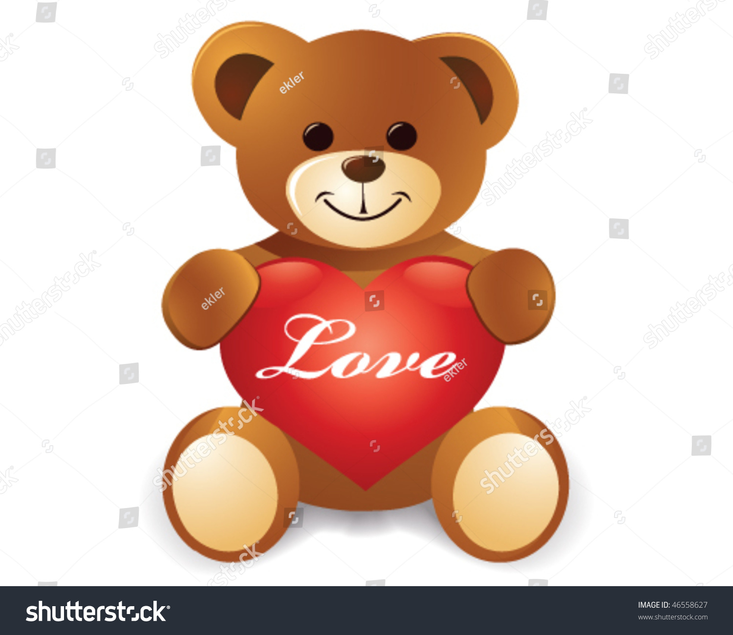 brown teddy bear with red heart