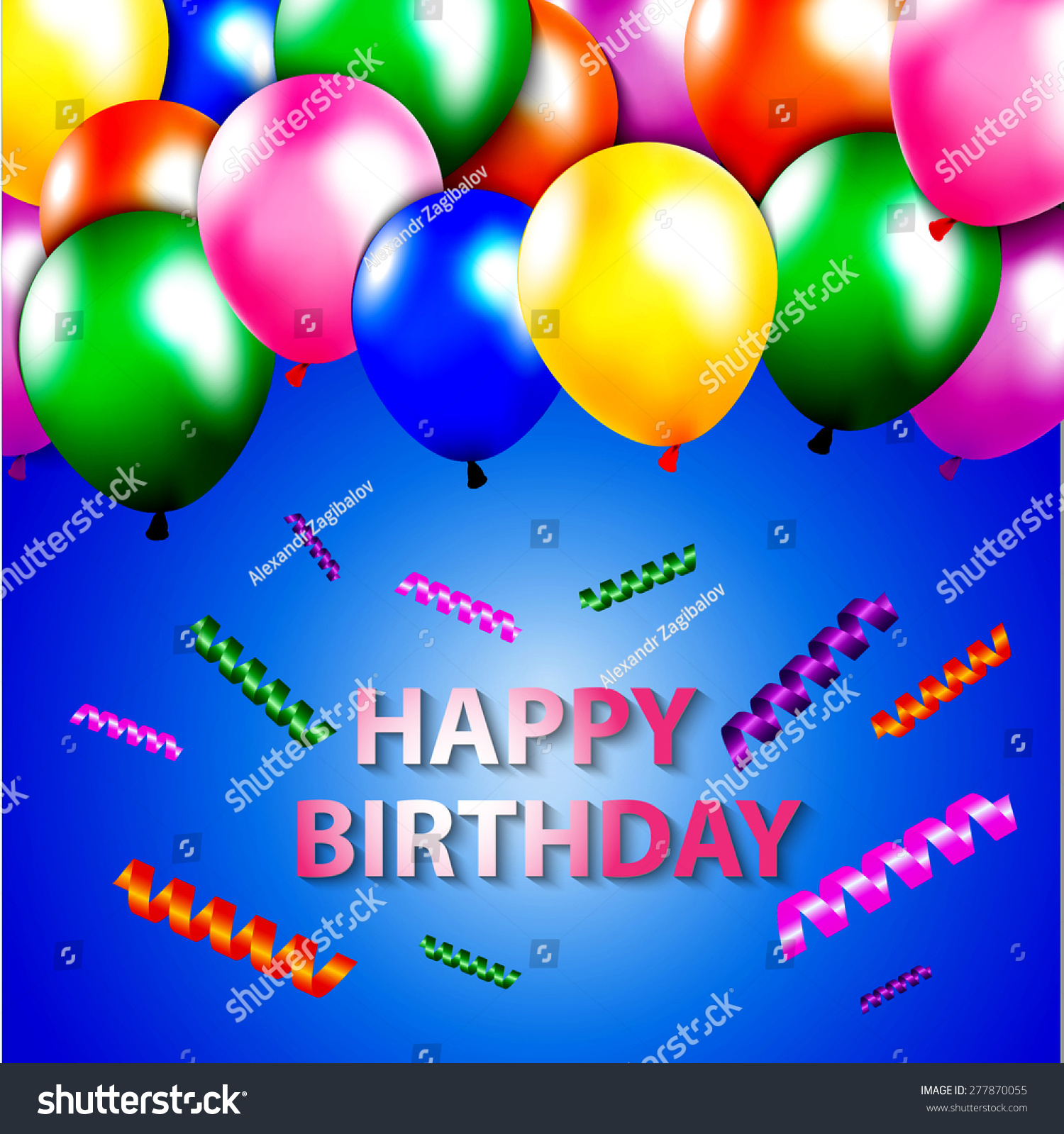 Template Happy Birthday Card Place Text Stock Vector 277870055