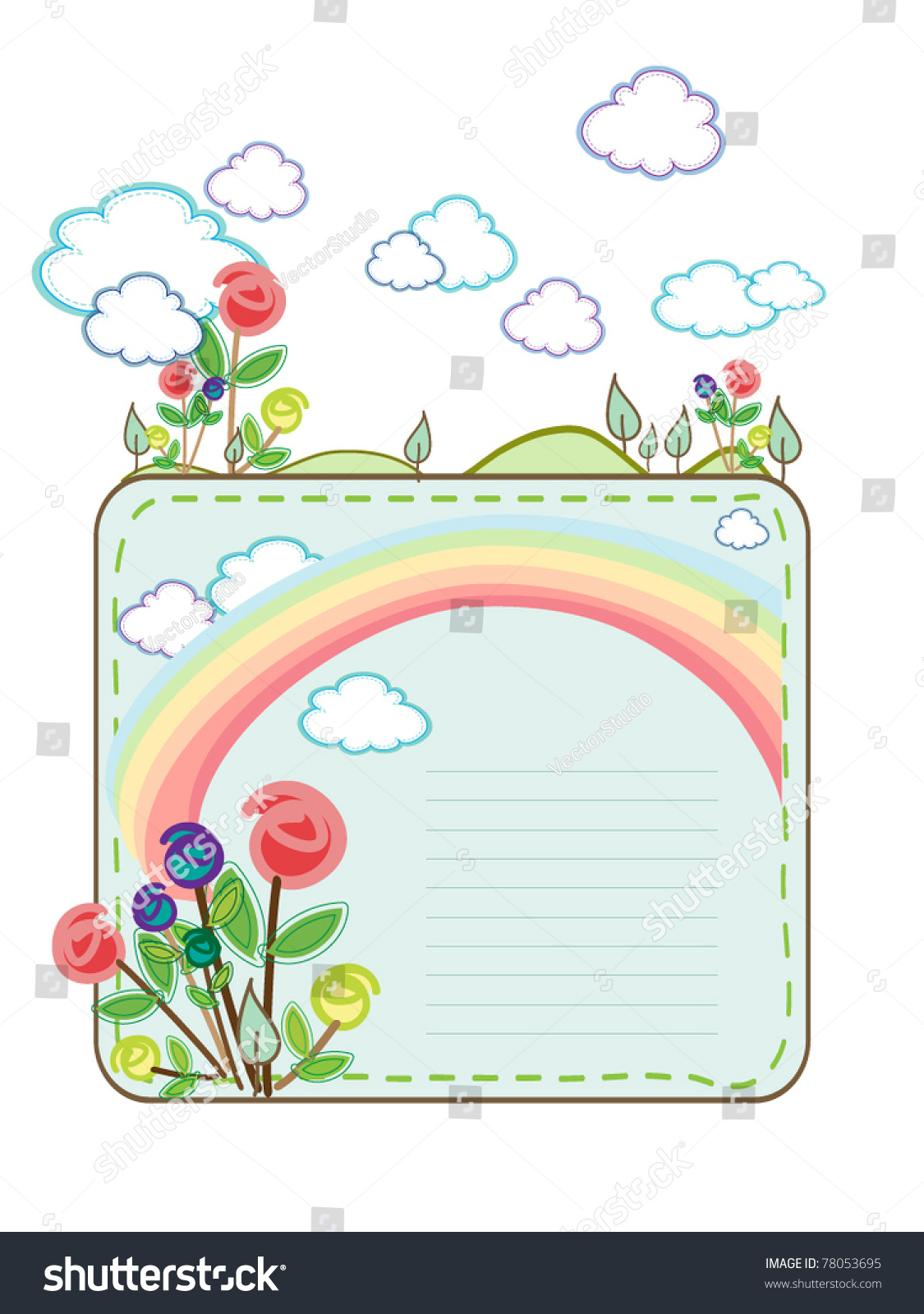 Template Frame Design For Greeting Card Stock Vector Illustration 78053695 : Shutterstock