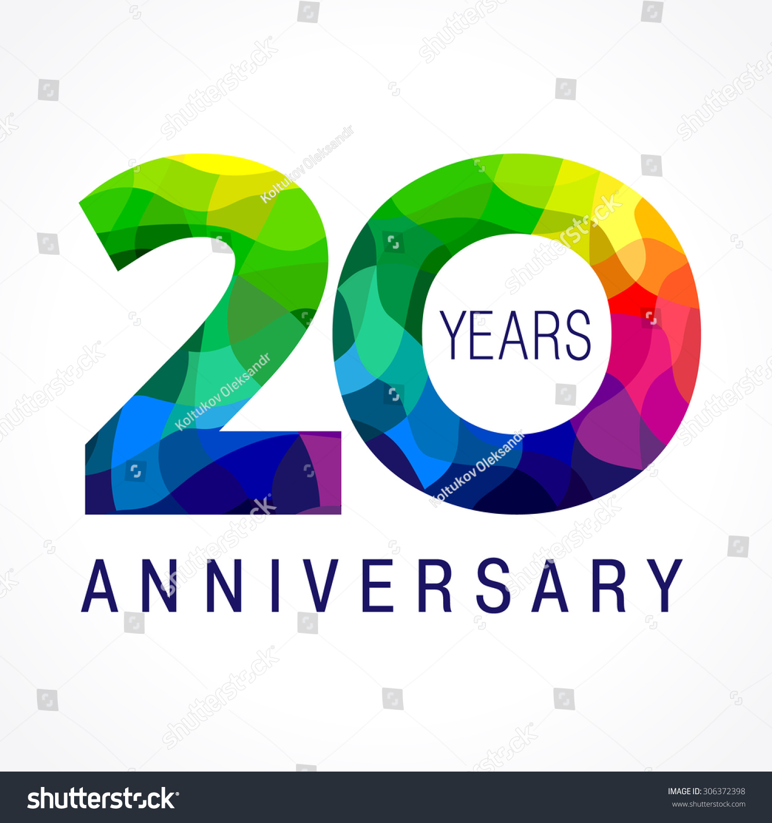 template-logo-of-the-20th-anniversary-from-20-in-the-form-of-stained