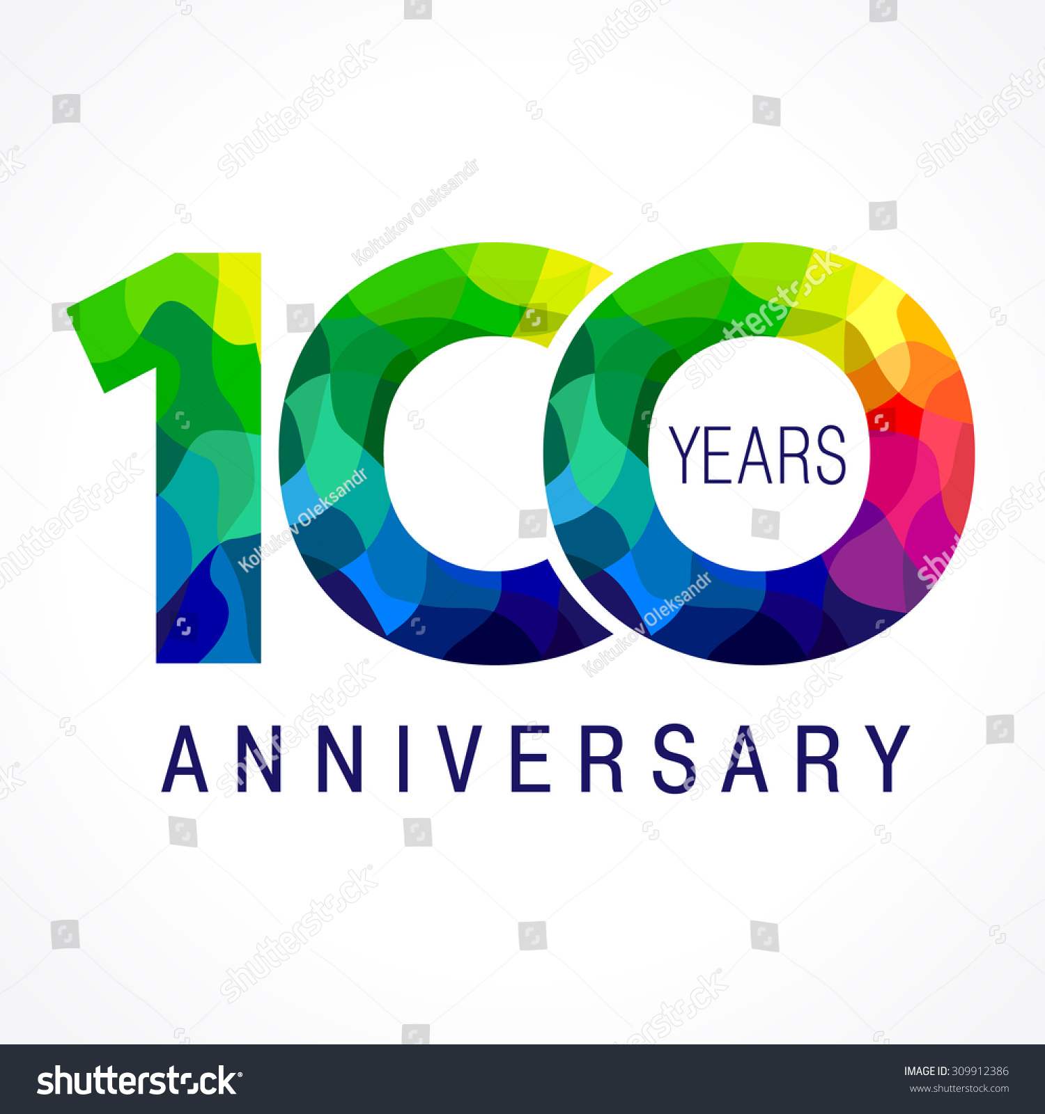 template-logo-of-the-100th-anniversary-from-100-in-the-form-of-stained