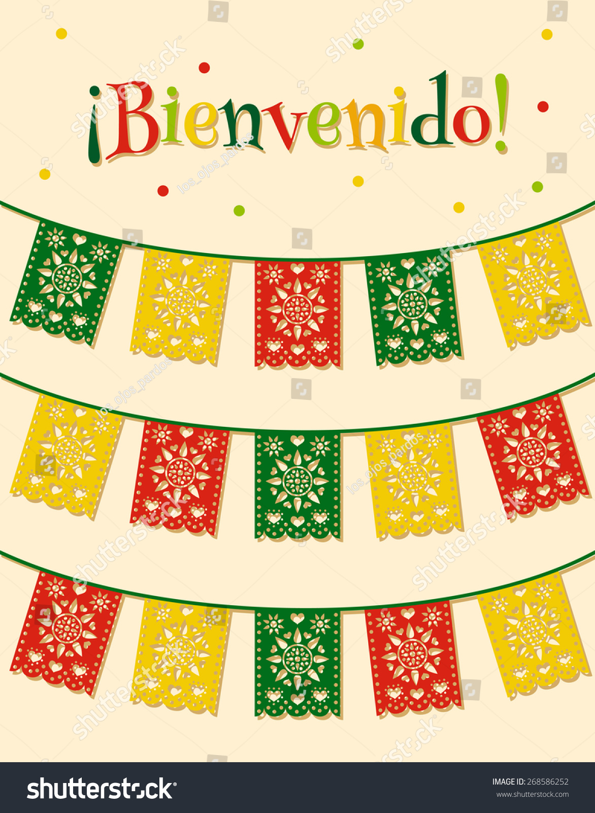 template with hanging traditional mexican flags and spanish text bienvenido translated as welcome template with hanging traditional mexican flags and spanish text bienvenido translated as welcome