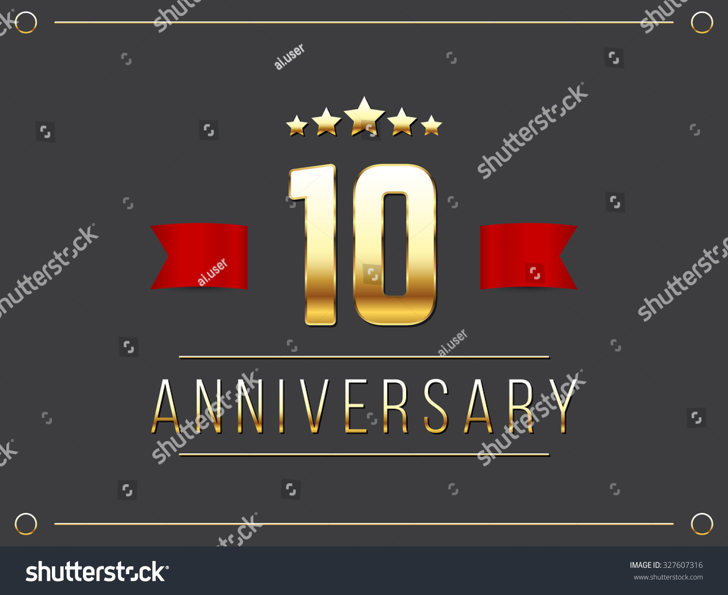 Ten Years Anniversary Celebration Logotype 10th Stock Vector Royalty