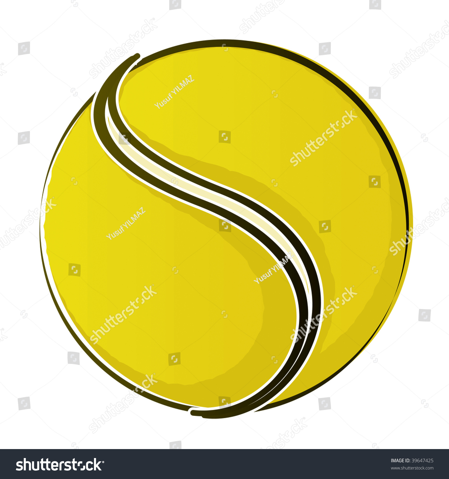Tennis Ball 2 Drawing Stock Vector Illustration 39647425 : Shutterstock