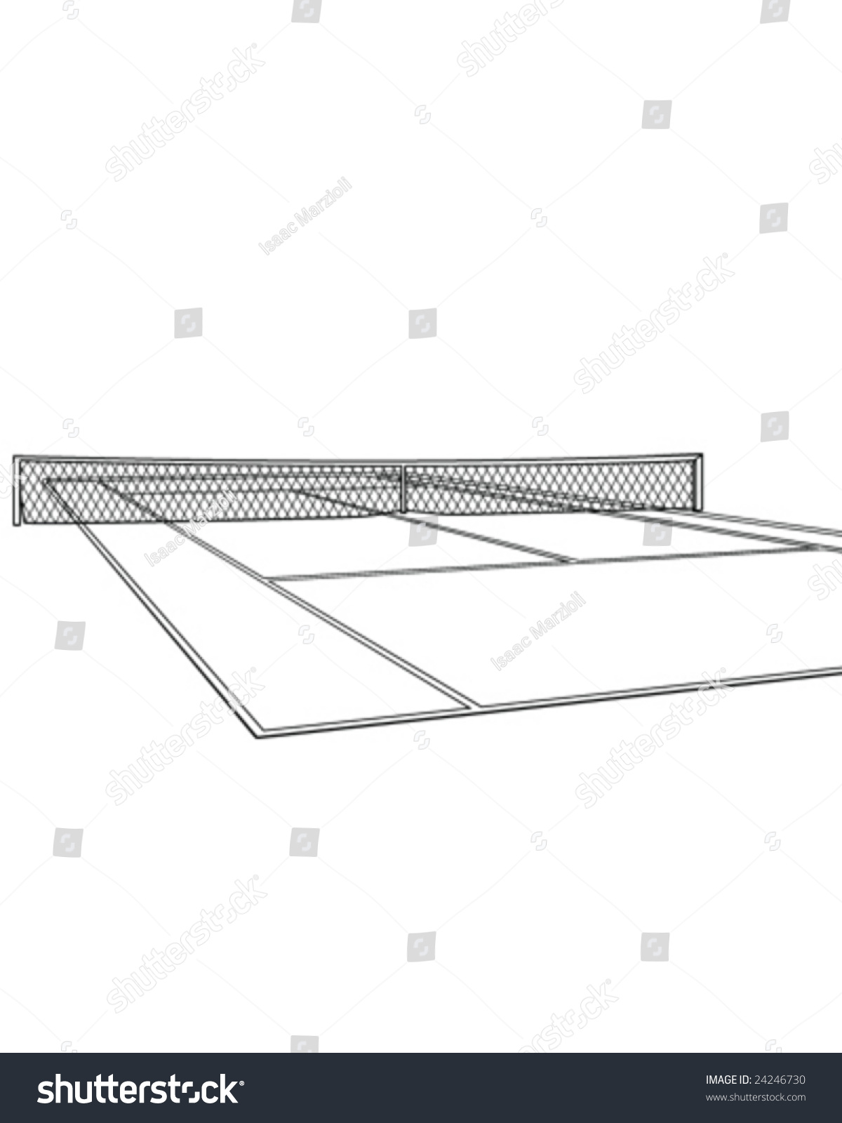 Tennis Court Line Drawing Vector Illustration 24246730 Shutterstock