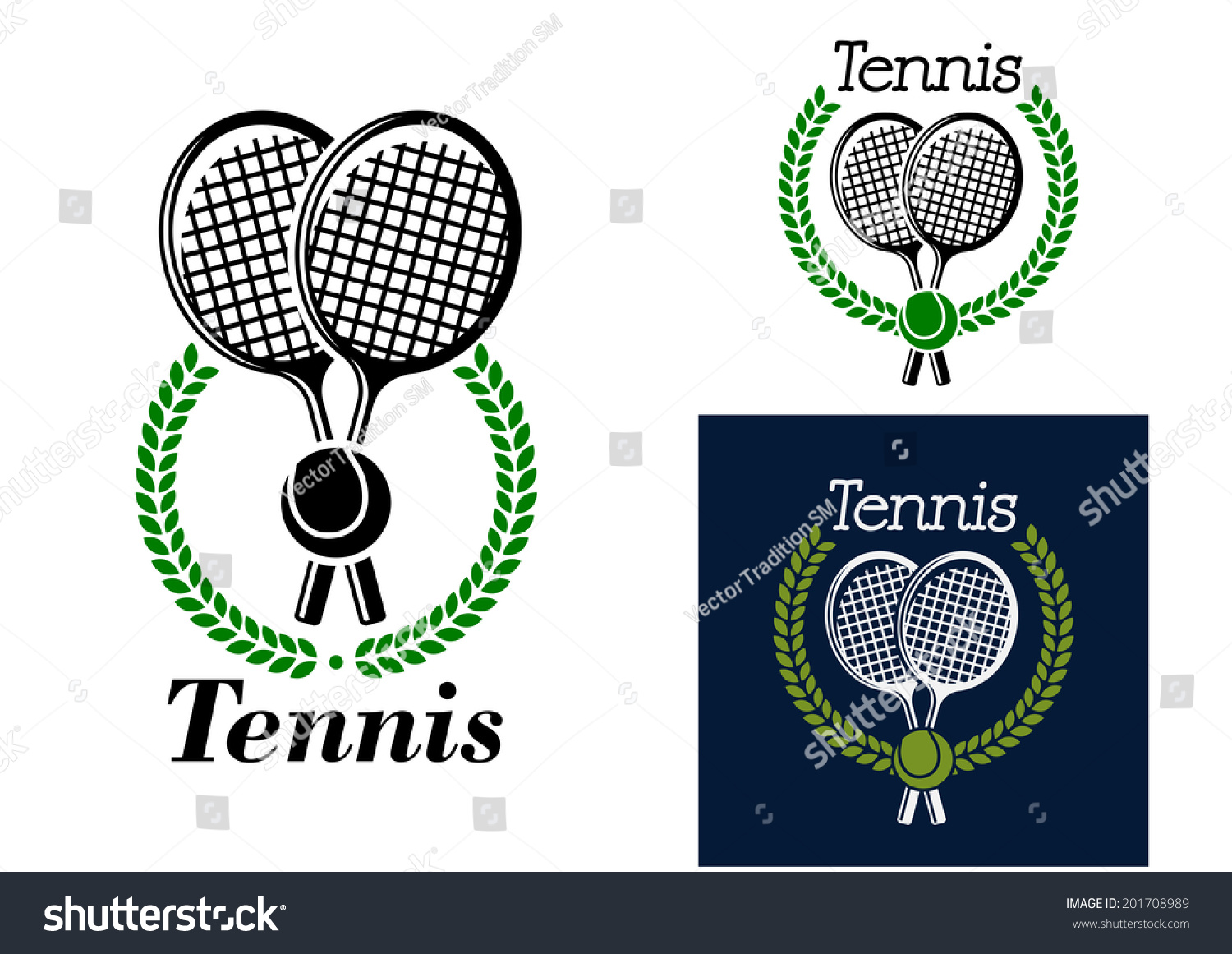 Tennis Emblem With Crossed Tennis Racquets And A Ball Surrounded By A